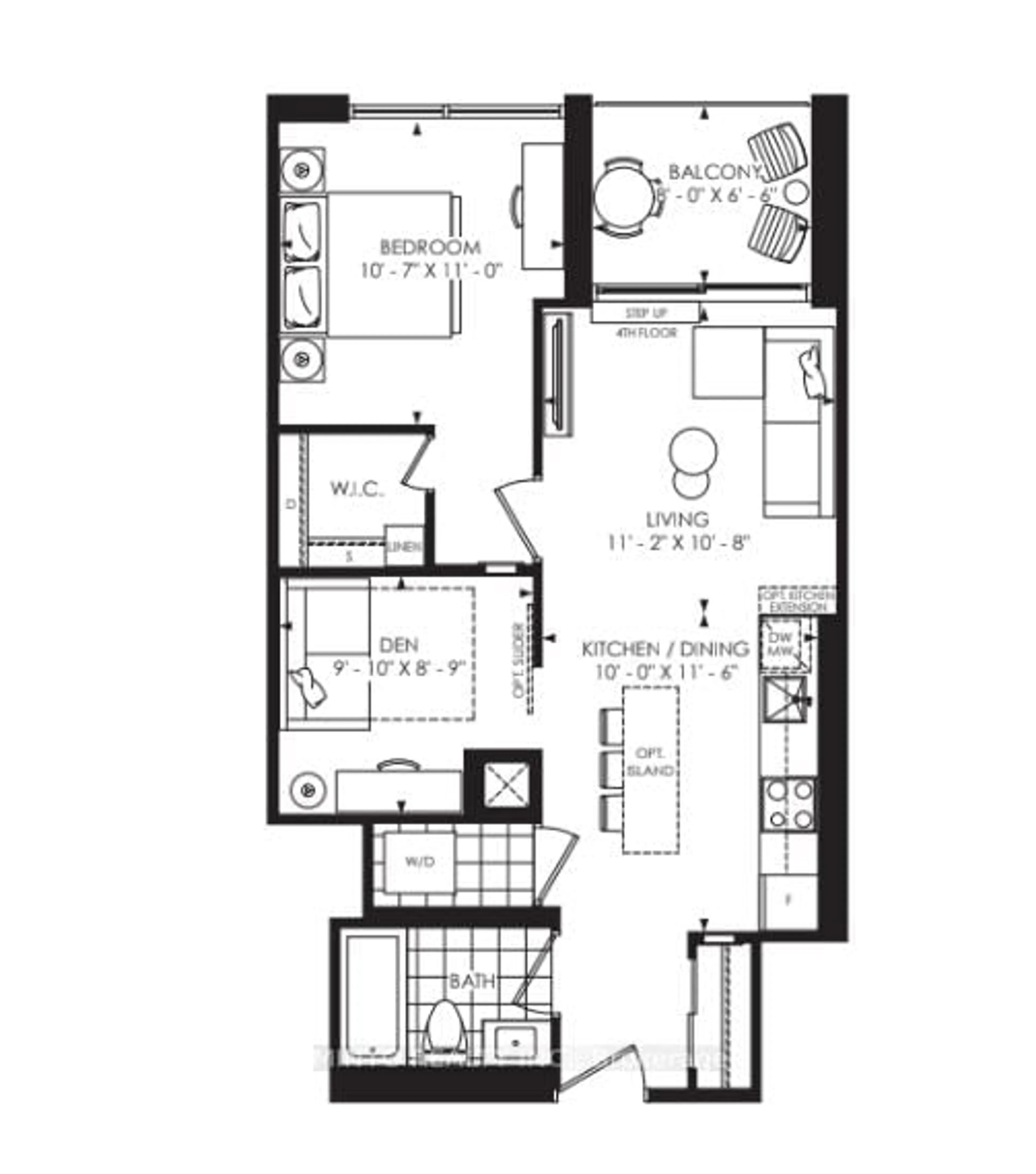 Floor plan for 3079 Trafalgar Rd #511, Oakville Ontario L6H 8C5