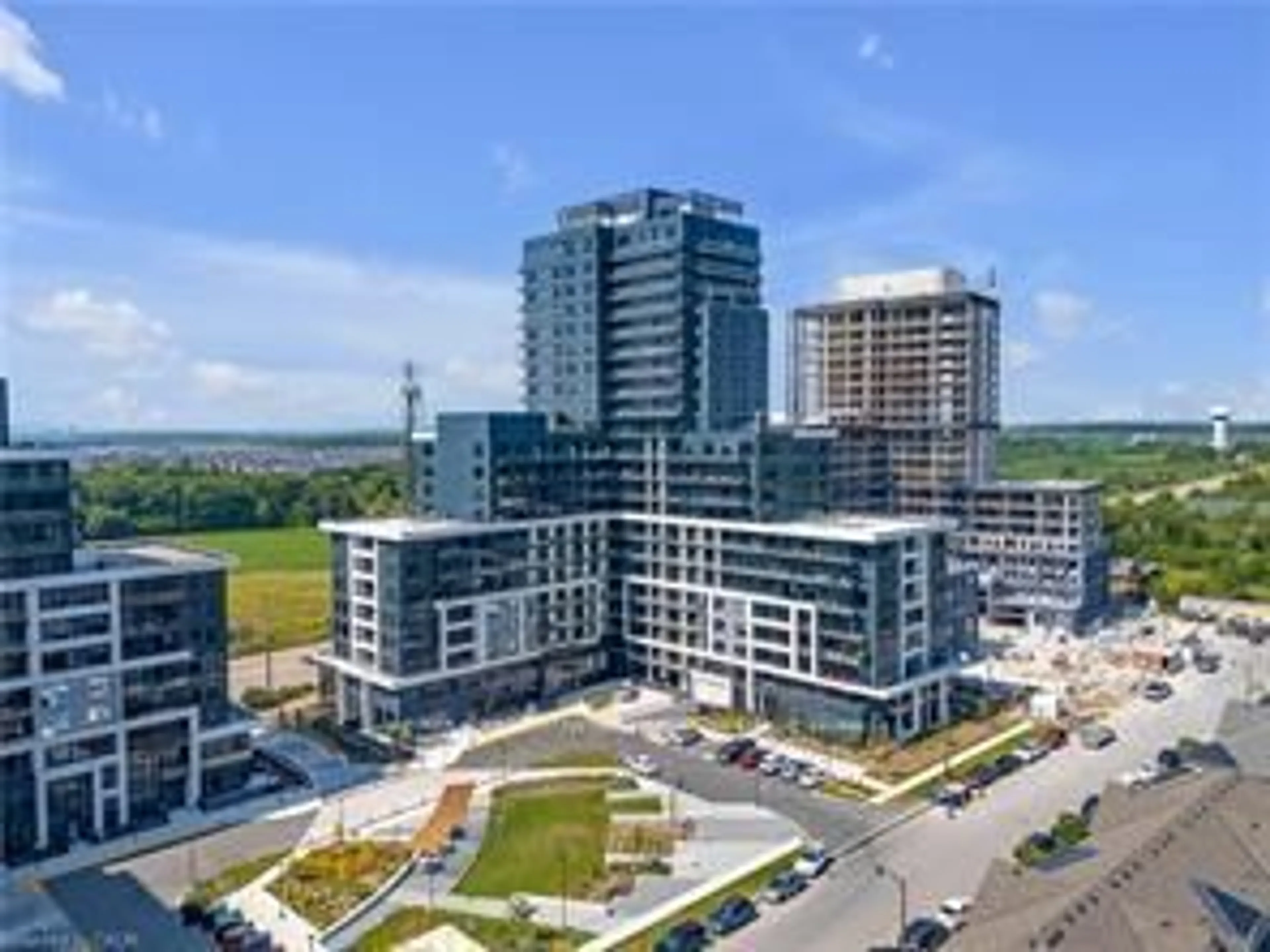 A pic from outside/outdoor area/front of a property/back of a property/a pic from drone, city buildings view from balcony for 3220 William Coltson Ave #1602, Oakville Ontario L6J 7X9
