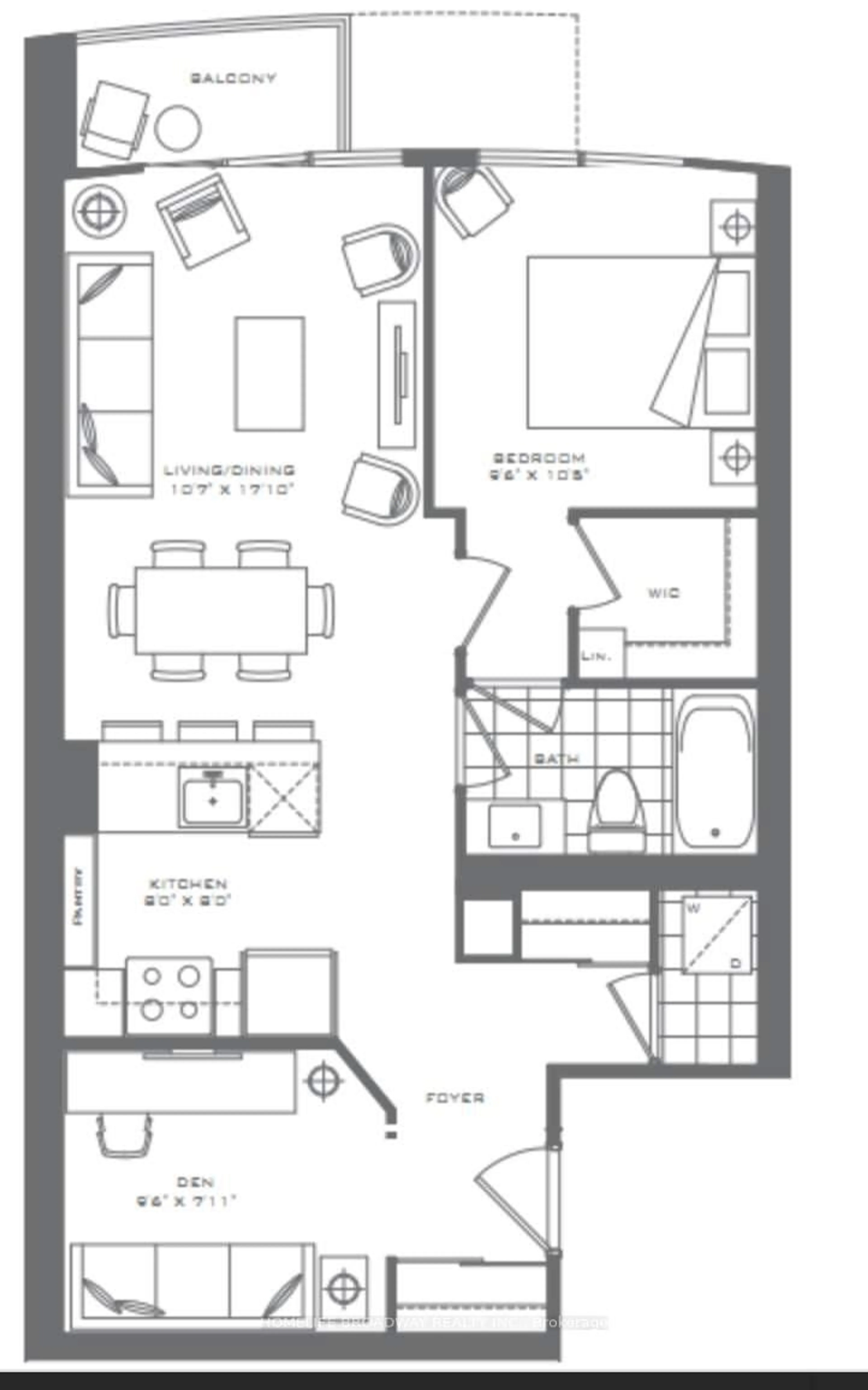 Floor plan for 5 Valhalla Inn Rd #2401, Toronto Ontario M9B 0B1