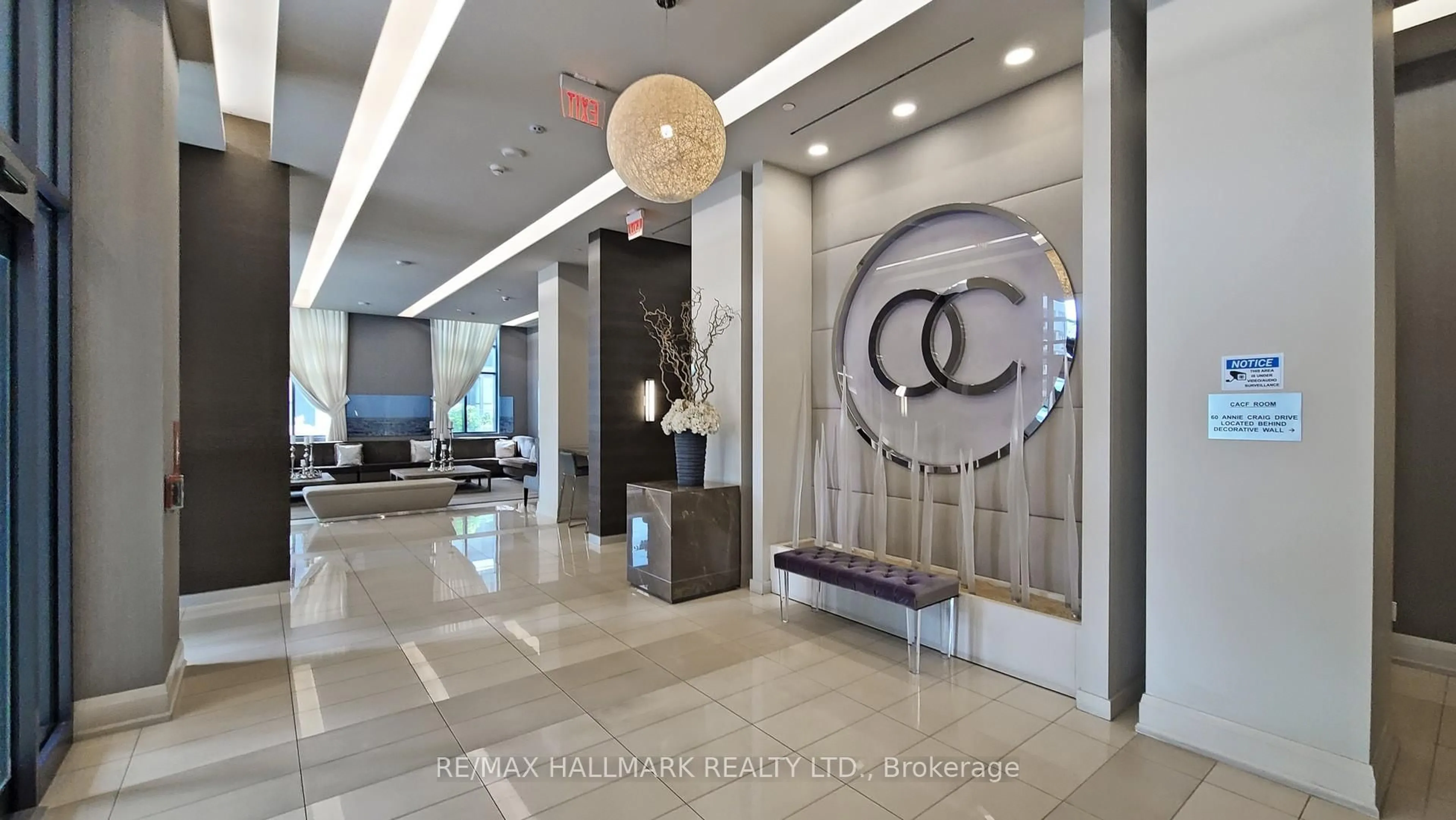 Lobby for 60 Annie Craig Dr #1008, Toronto Ontario M8V 1A1