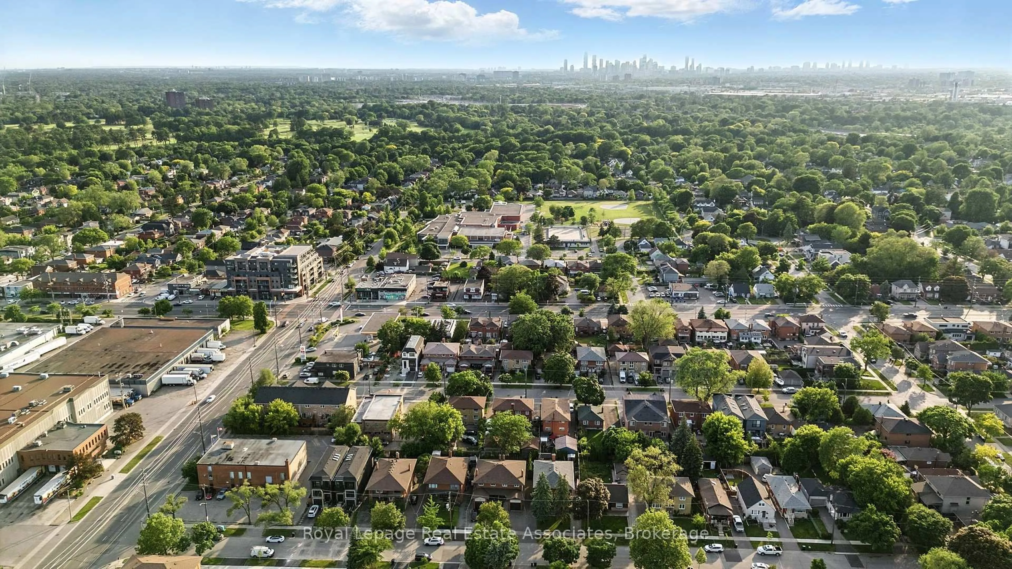 A pic from outside/outdoor area/front of a property/back of a property/a pic from drone, city buildings view from balcony for 160 Sheldon Ave #A, Toronto Ontario M8W 4L6