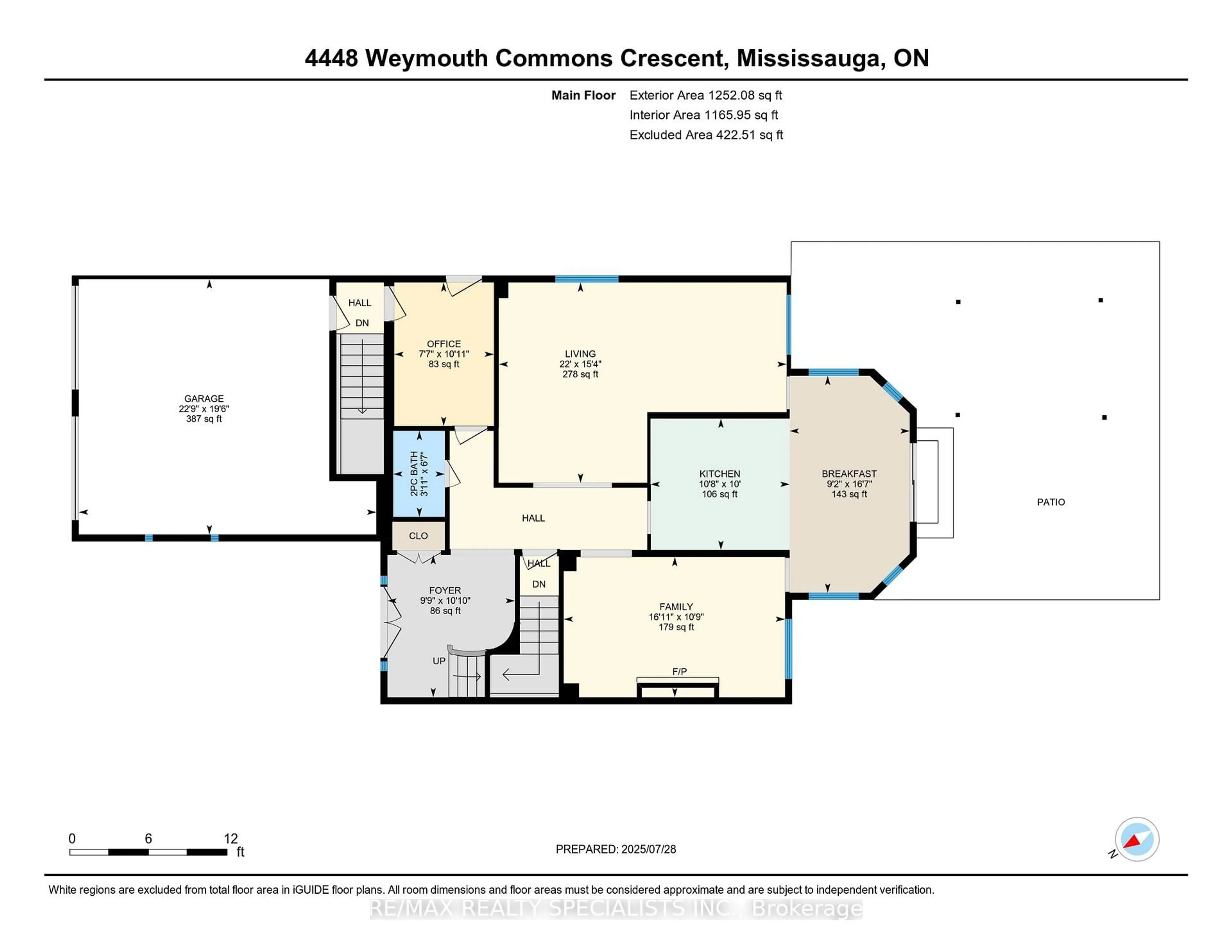 Floor plan for 4448 Weymouth Commons Cres, Mississauga Ontario L5R 1P4