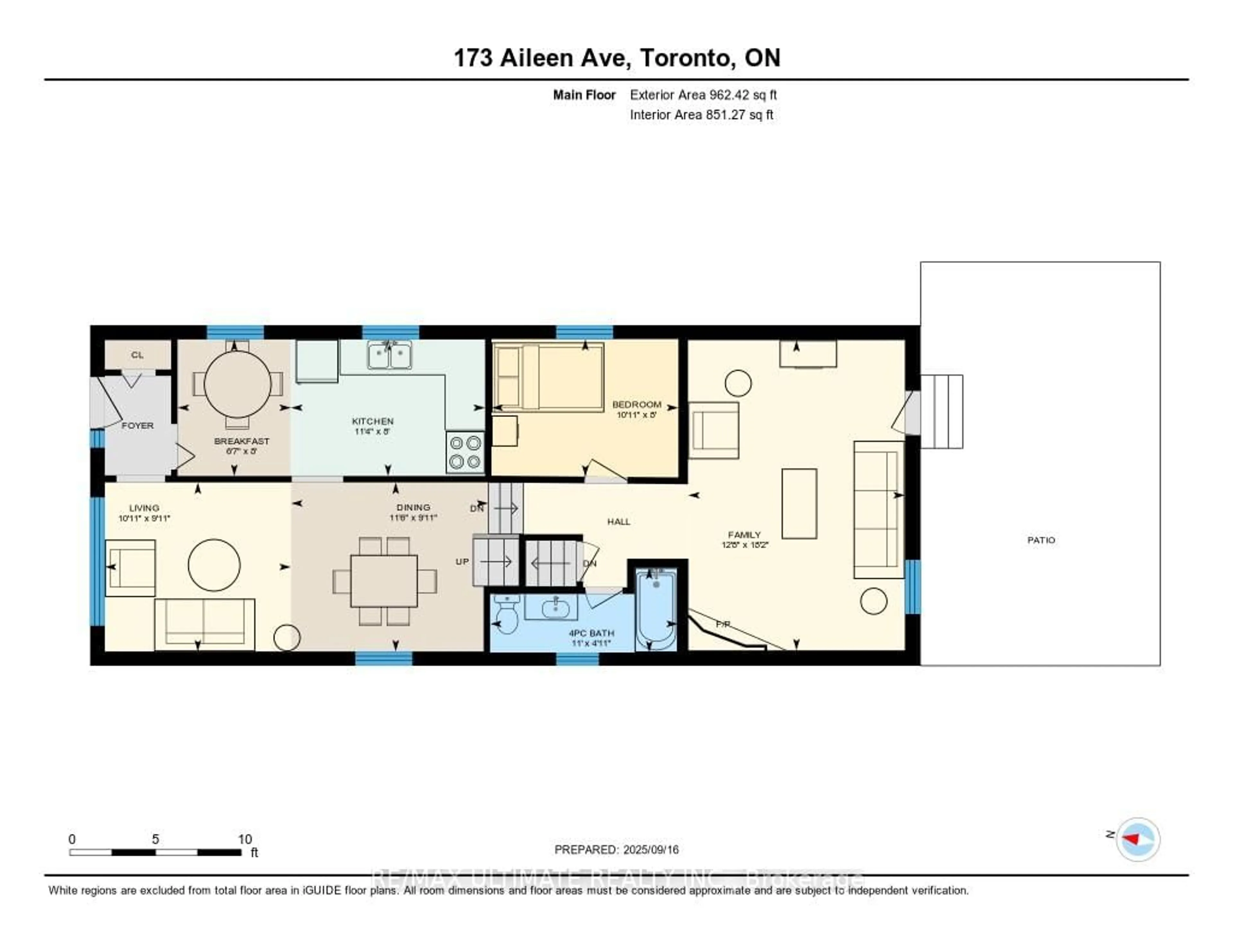 Floor plan for 173 Aileen Ave, Toronto Ontario M6M 1G1