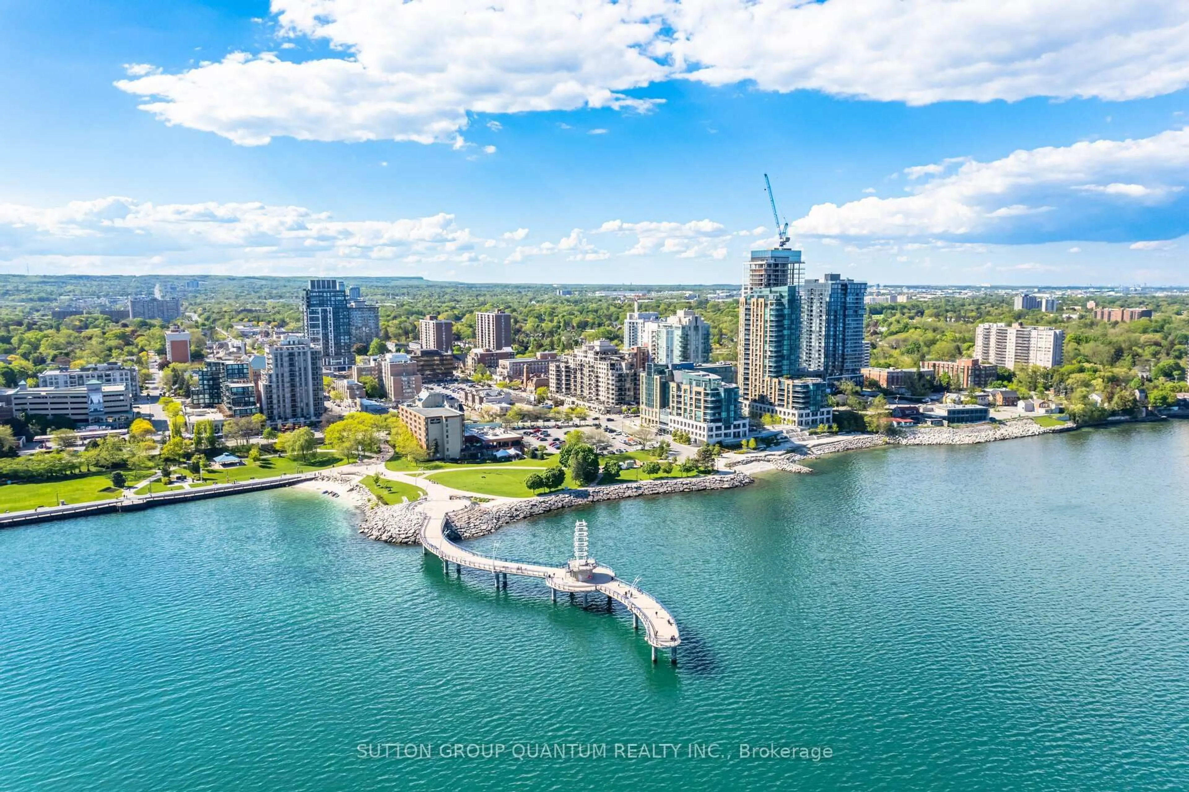A pic from outside/outdoor area/front of a property/back of a property/a pic from drone, water/lake/river/ocean view for 360 Pearl St #PH2, Burlington Ontario L7R 1E1