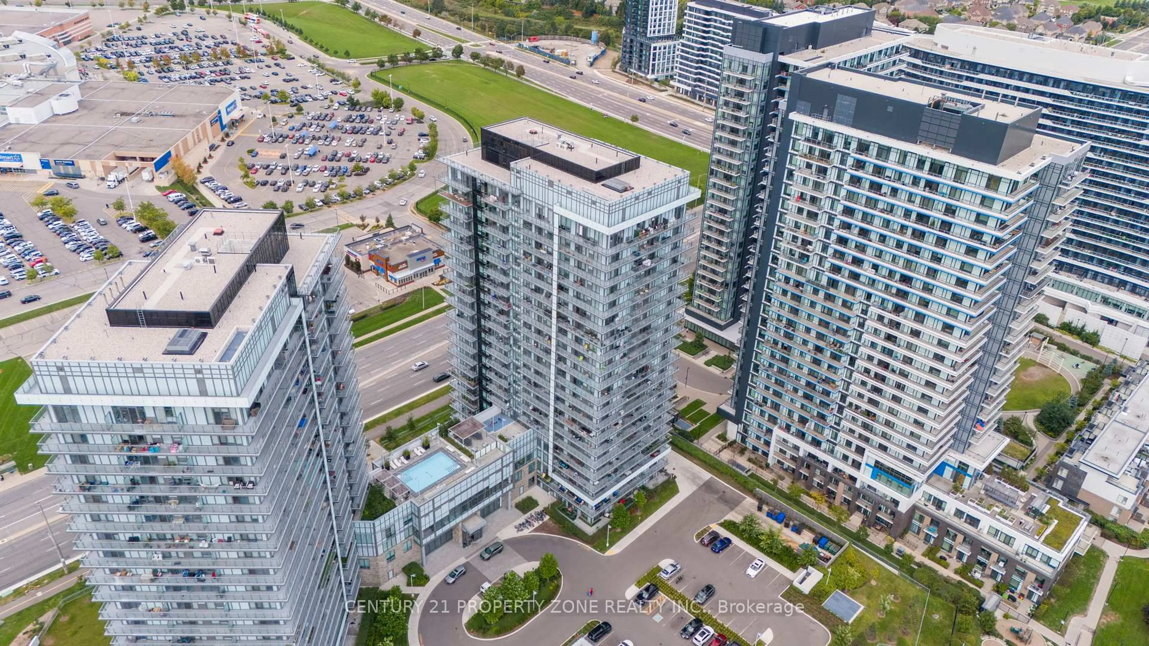 A pic from outside/outdoor area/front of a property/back of a property/a pic from drone, city buildings view from balcony for 4675 Metcalfe Ave #1103, Mississauga Ontario L5M 0Z8