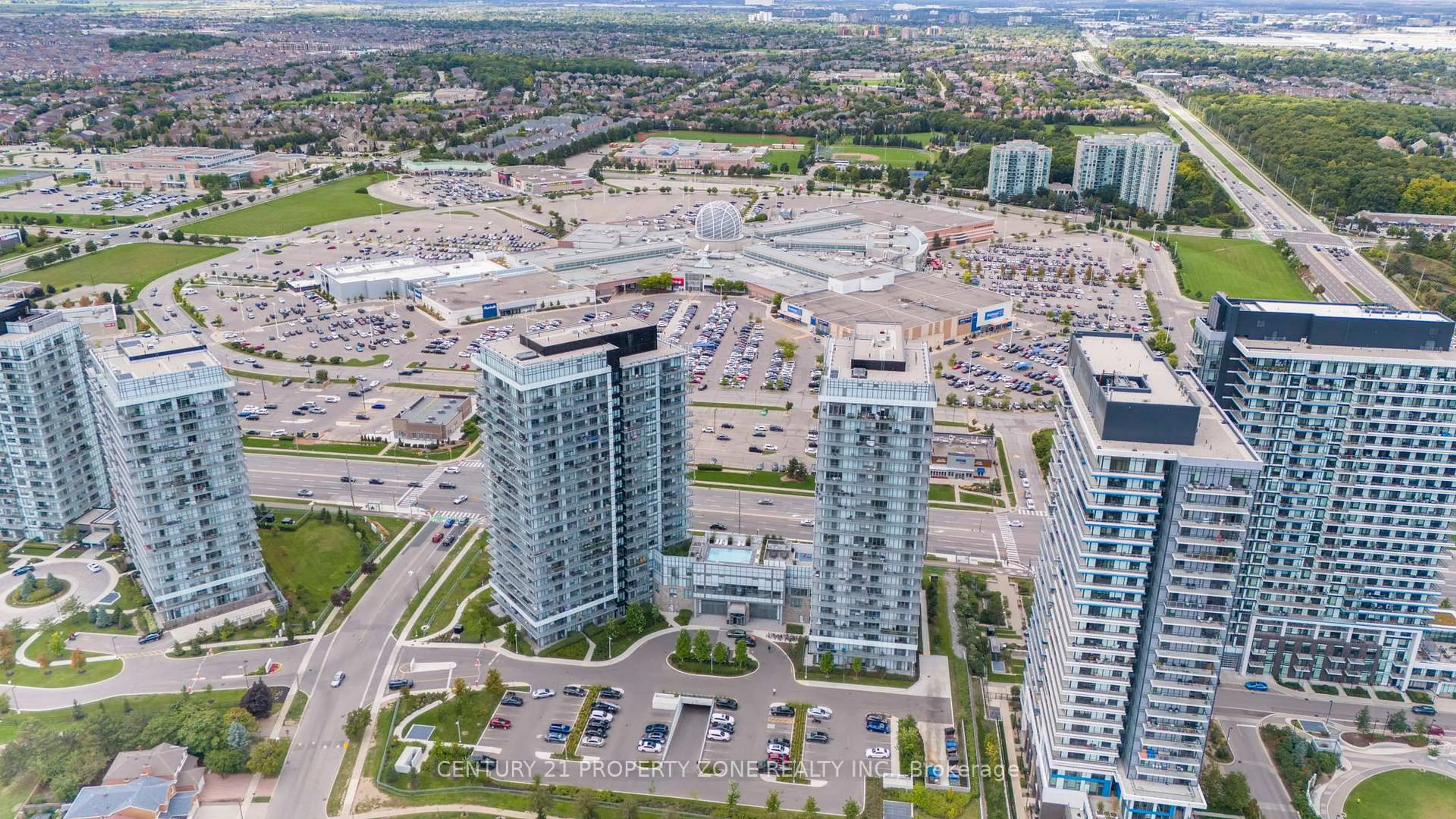 A pic from outside/outdoor area/front of a property/back of a property/a pic from drone, city buildings view from balcony for 4675 Metcalfe Ave #1103, Mississauga Ontario L5M 0Z8