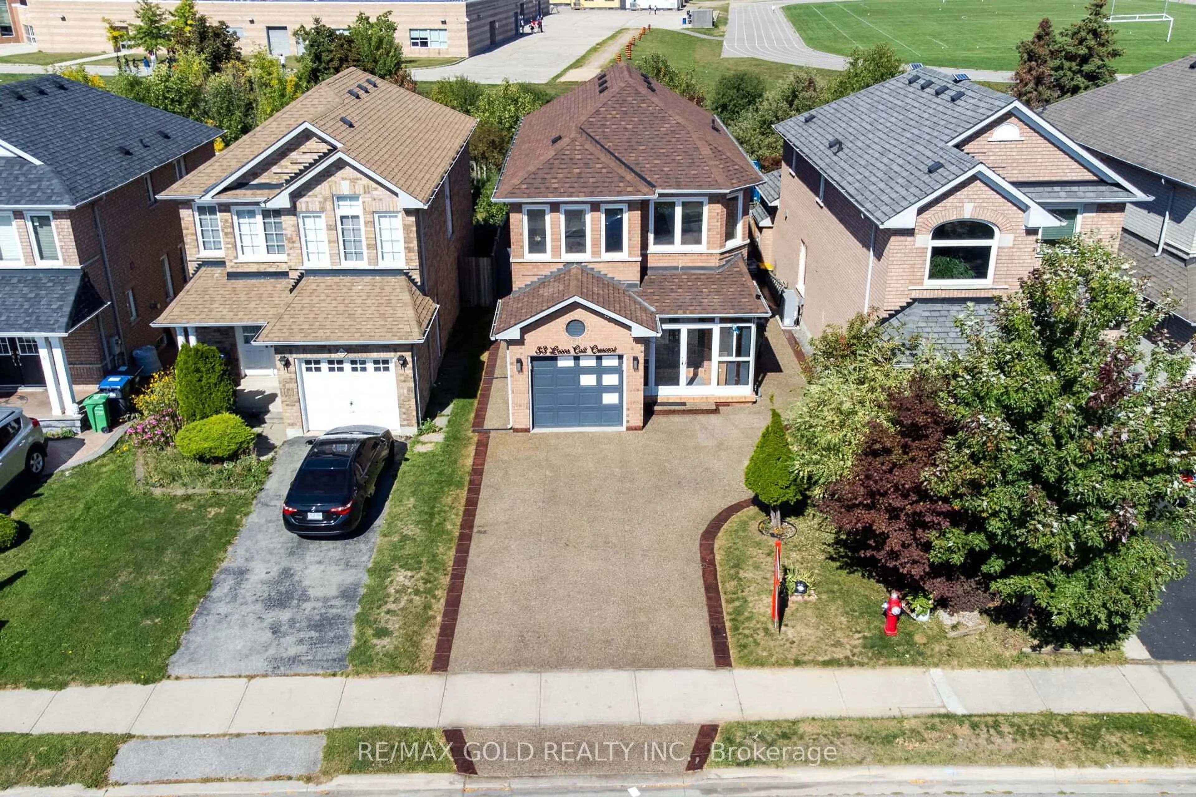 A pic from outside/outdoor area/front of a property/back of a property/a pic from drone, street for 53 loons call Cres, Brampton Ontario L6R 2G4