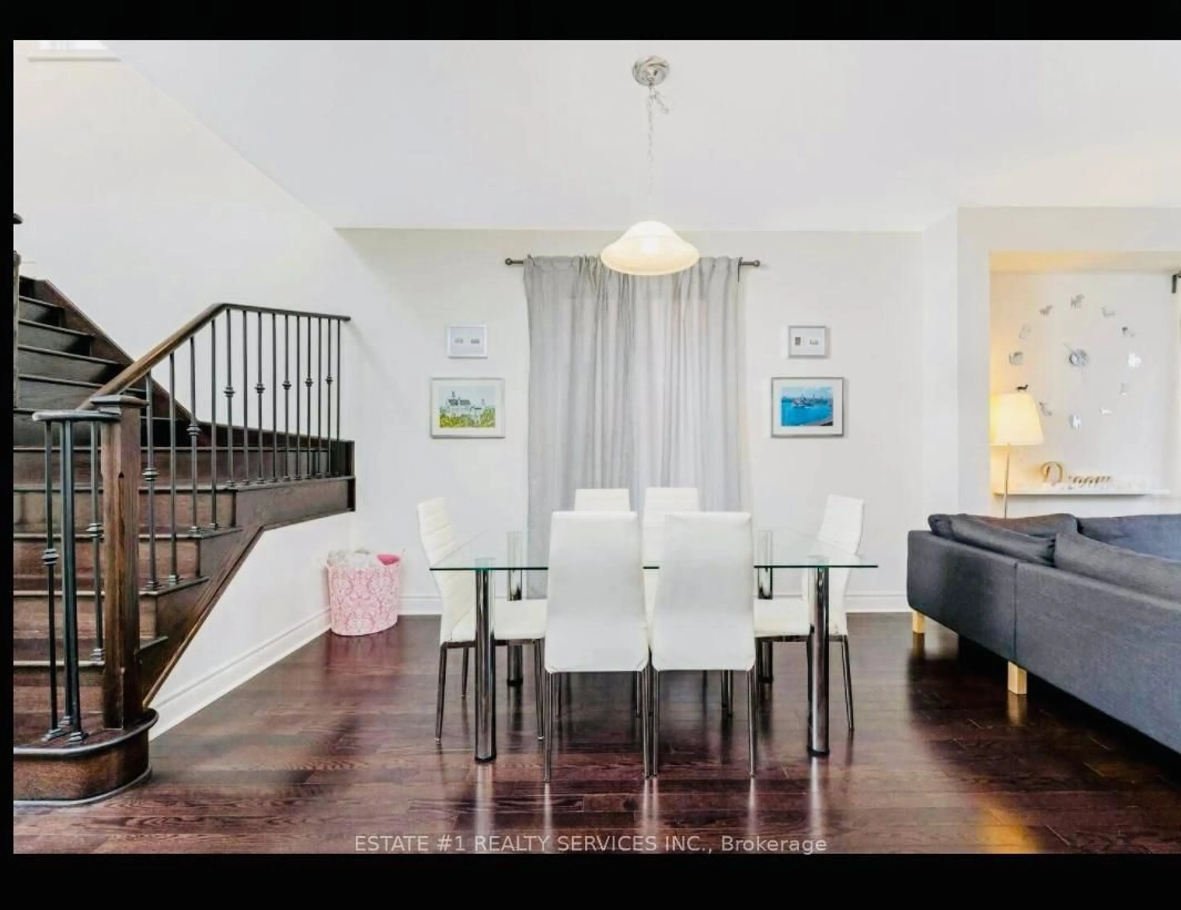 Dining room, wood/laminate floor for 59 Dunley Cres, Brampton Ontario L6X 5G8