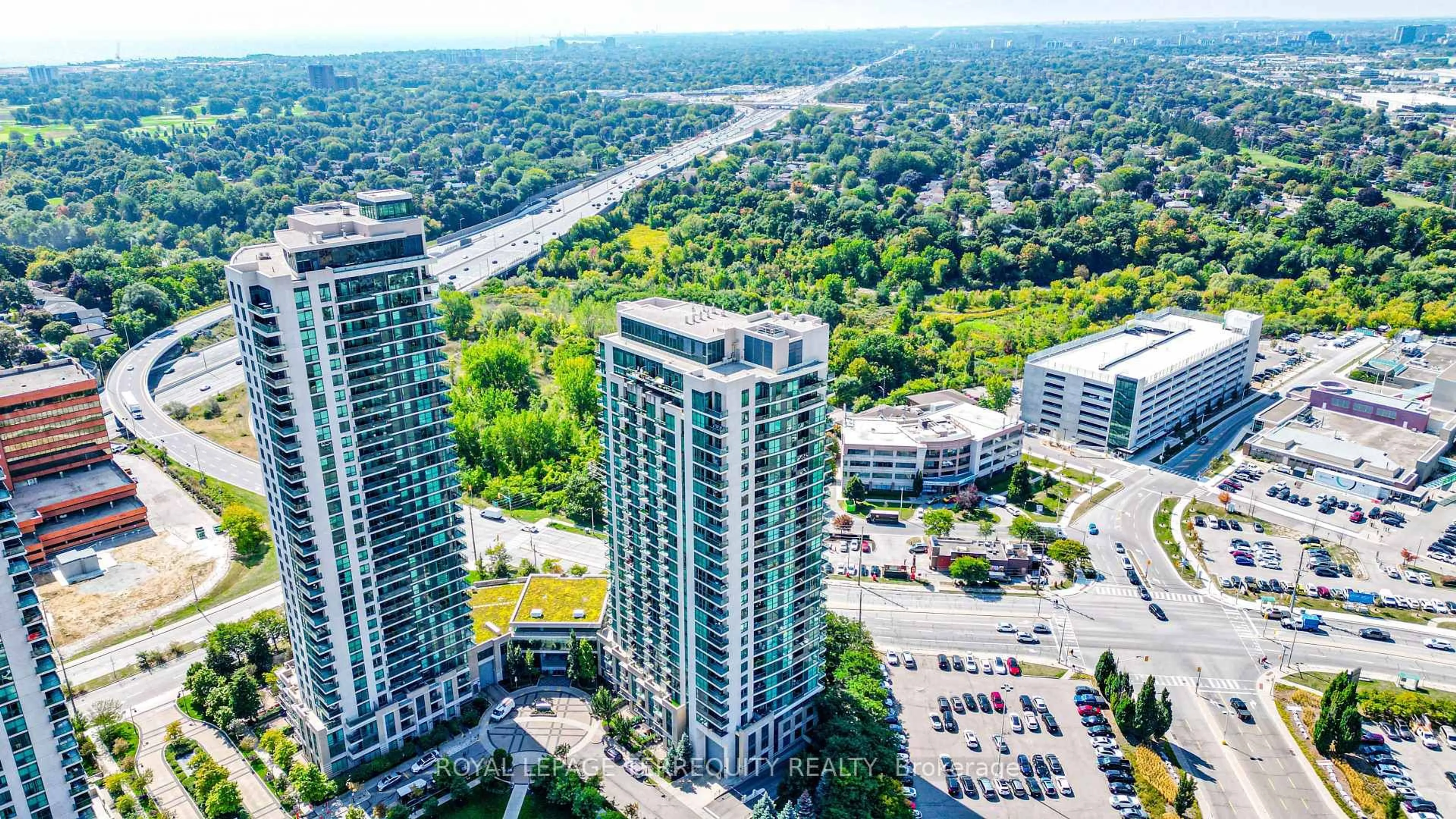A pic from outside/outdoor area/front of a property/back of a property/a pic from drone, city buildings view from balcony for 235 Sherway Gardens Rd #2209, Toronto Ontario M9C 0A2