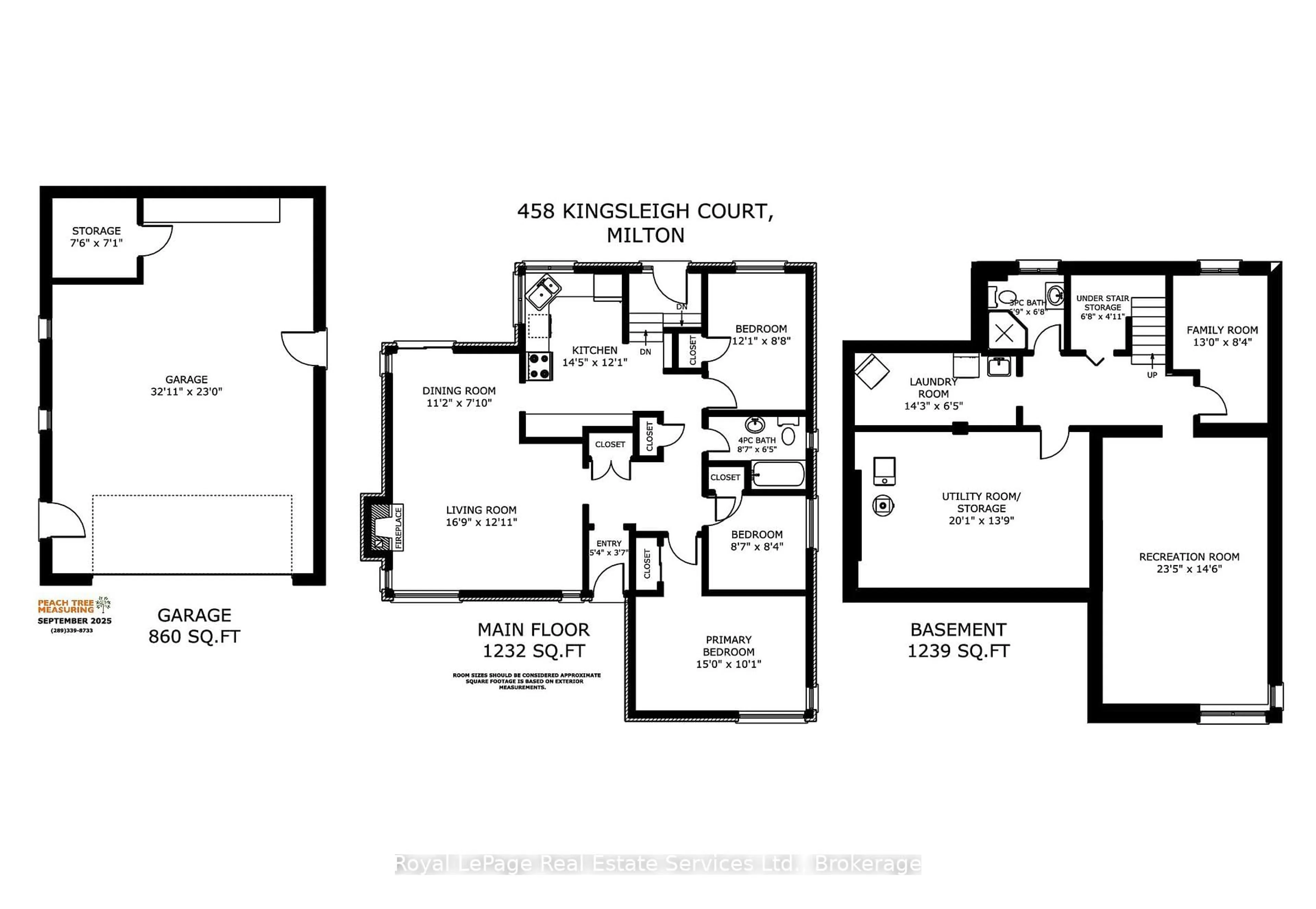 Floor plan for 458 Kingsleigh Crt, Milton Ontario L9T 1X8