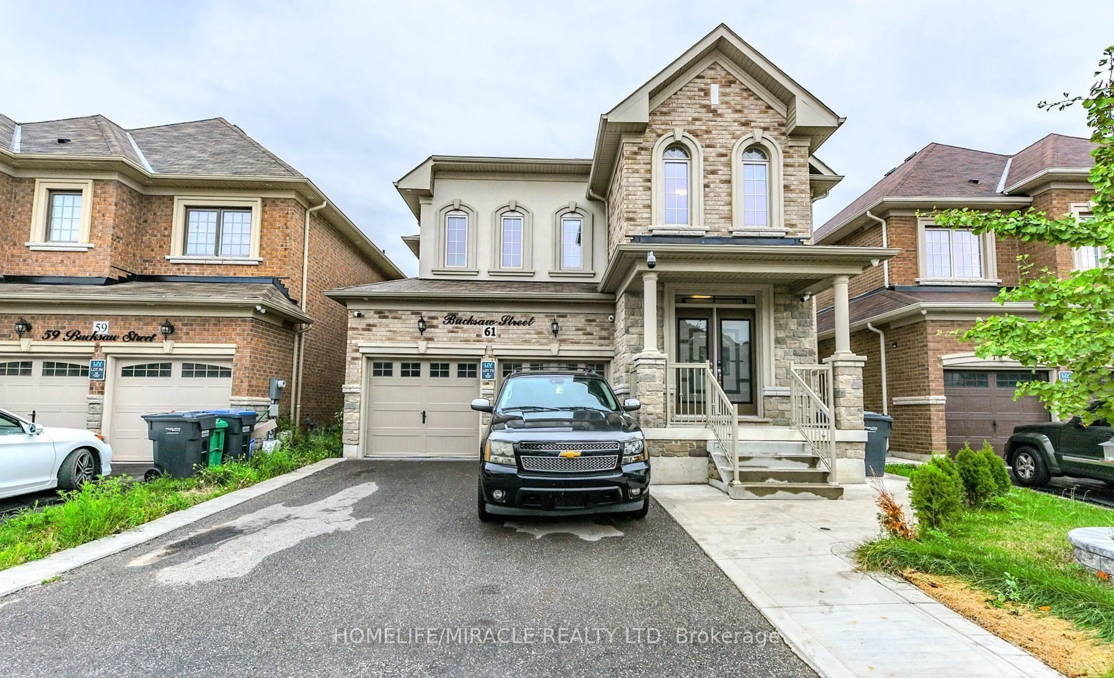Home with brick exterior material, street for 61 Bucksaw St, Brampton Ontario L7A 4P8