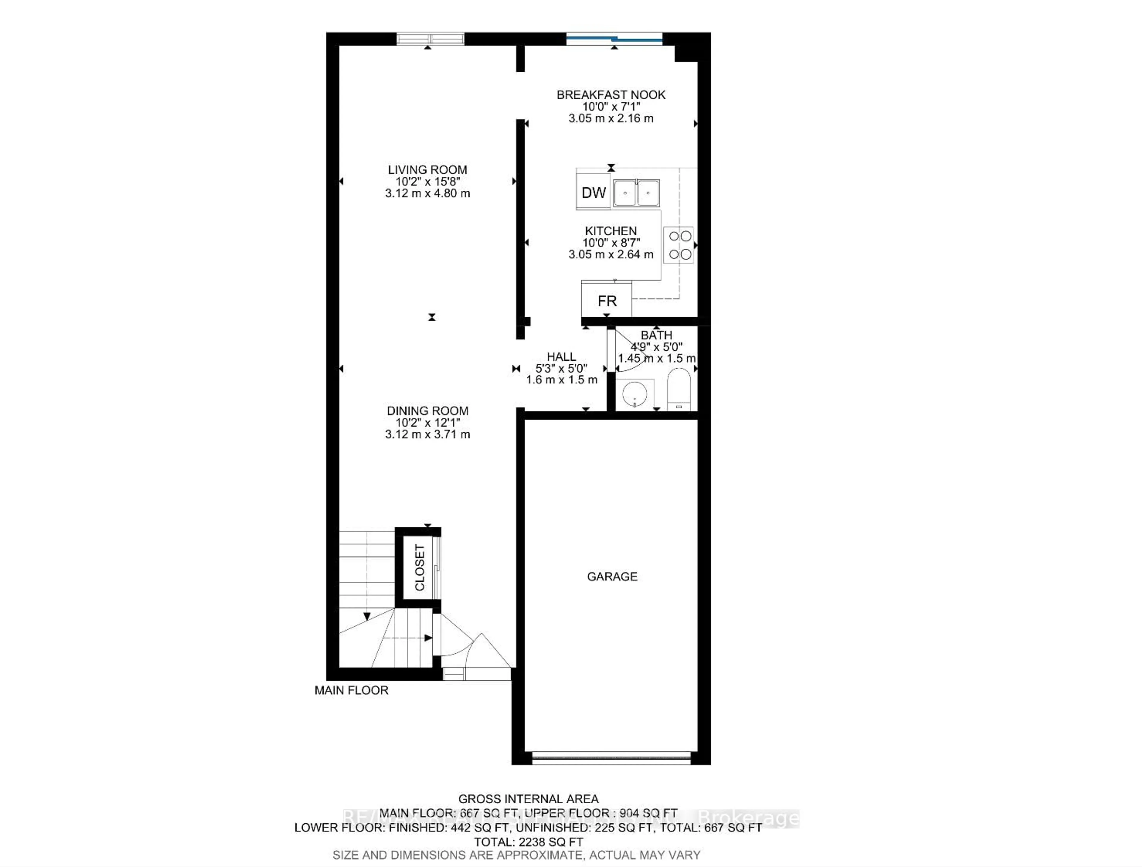 Floor plan for 421 Levanna Lane, Oakville Ontario L6H 6B8