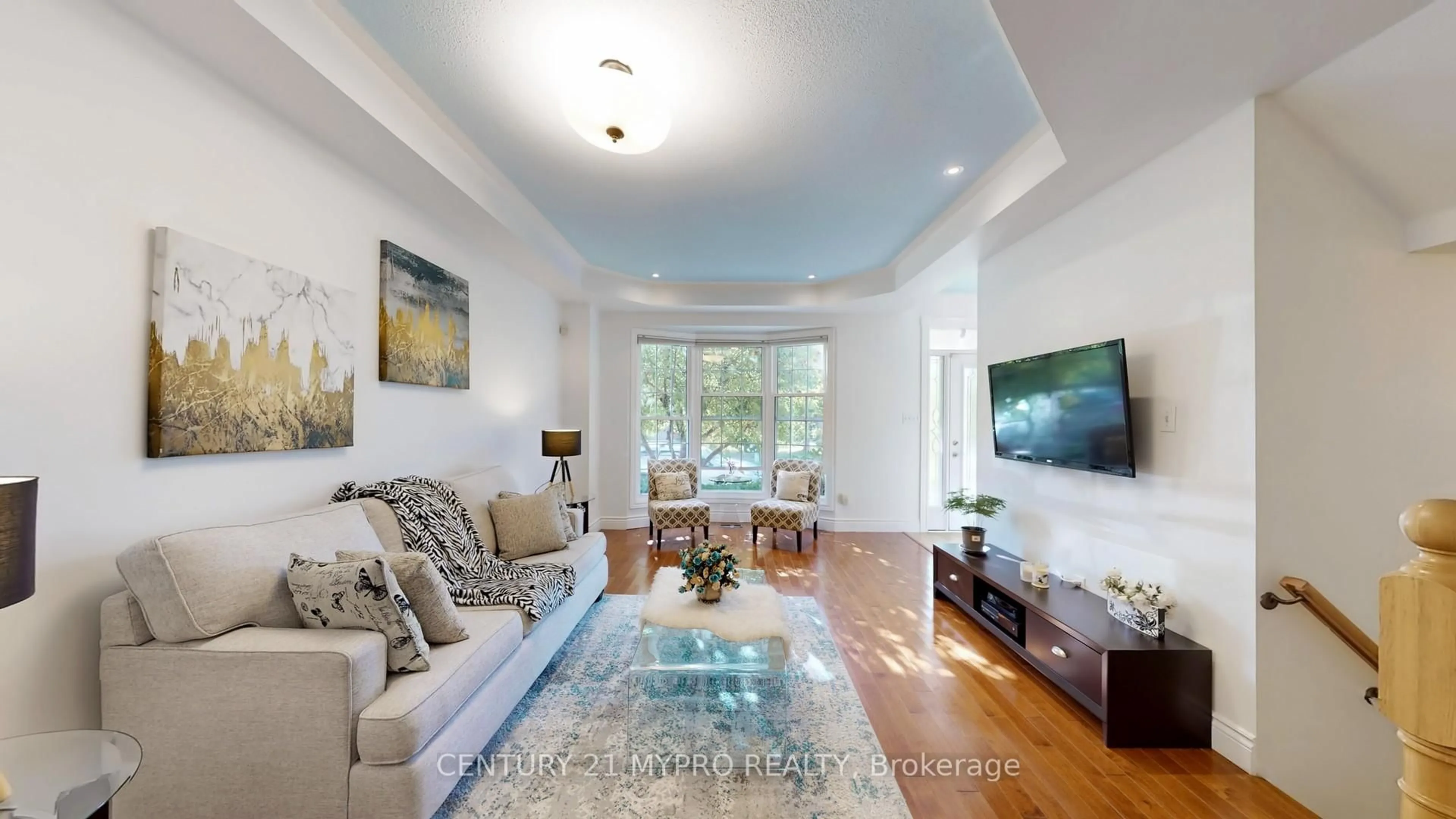 Living room with furniture, wood/laminate floor for 2244 Norfolk Dr, Oakville Ontario L6H 6H4