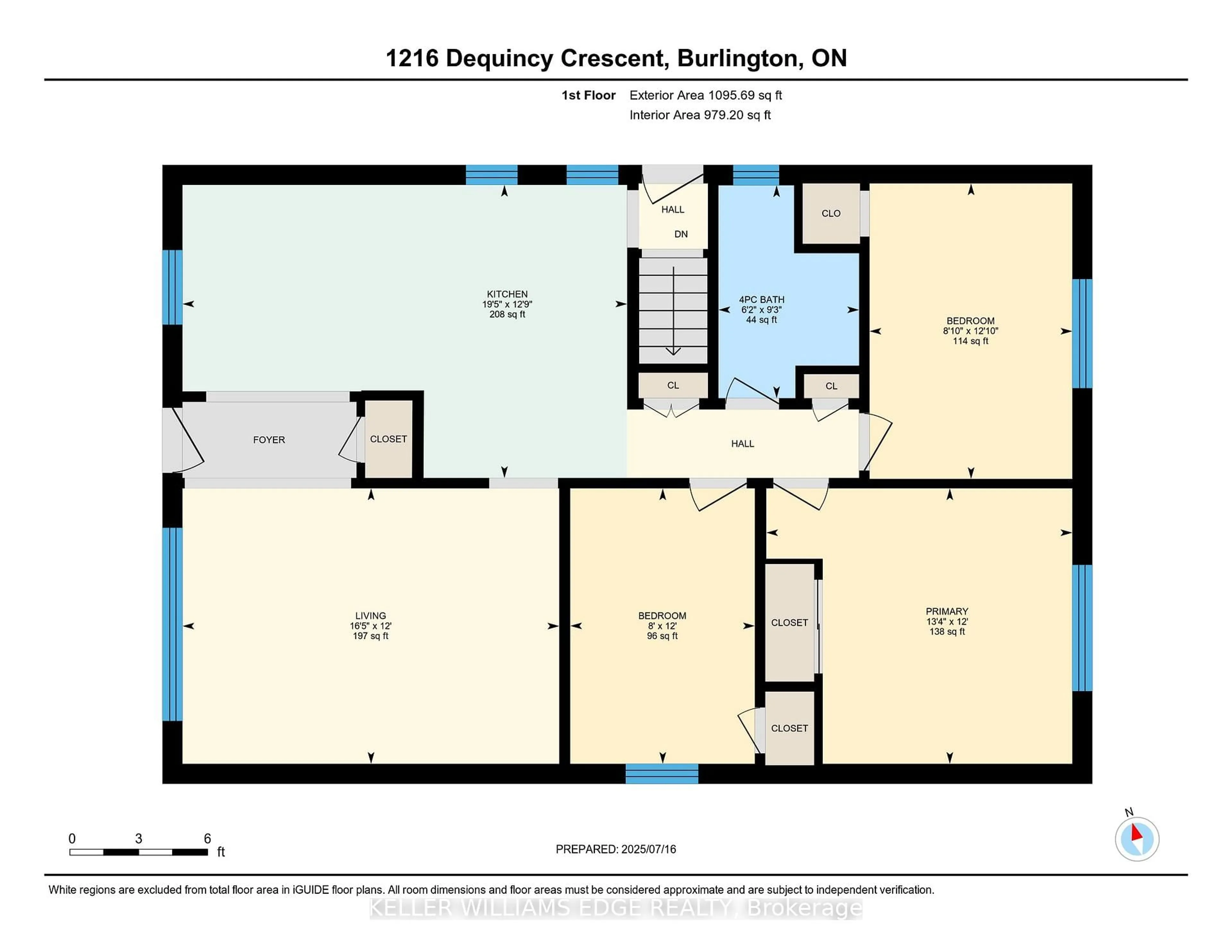 Floor plan for 1216 De Quincy Cres, Burlington Ontario L7P 1E1