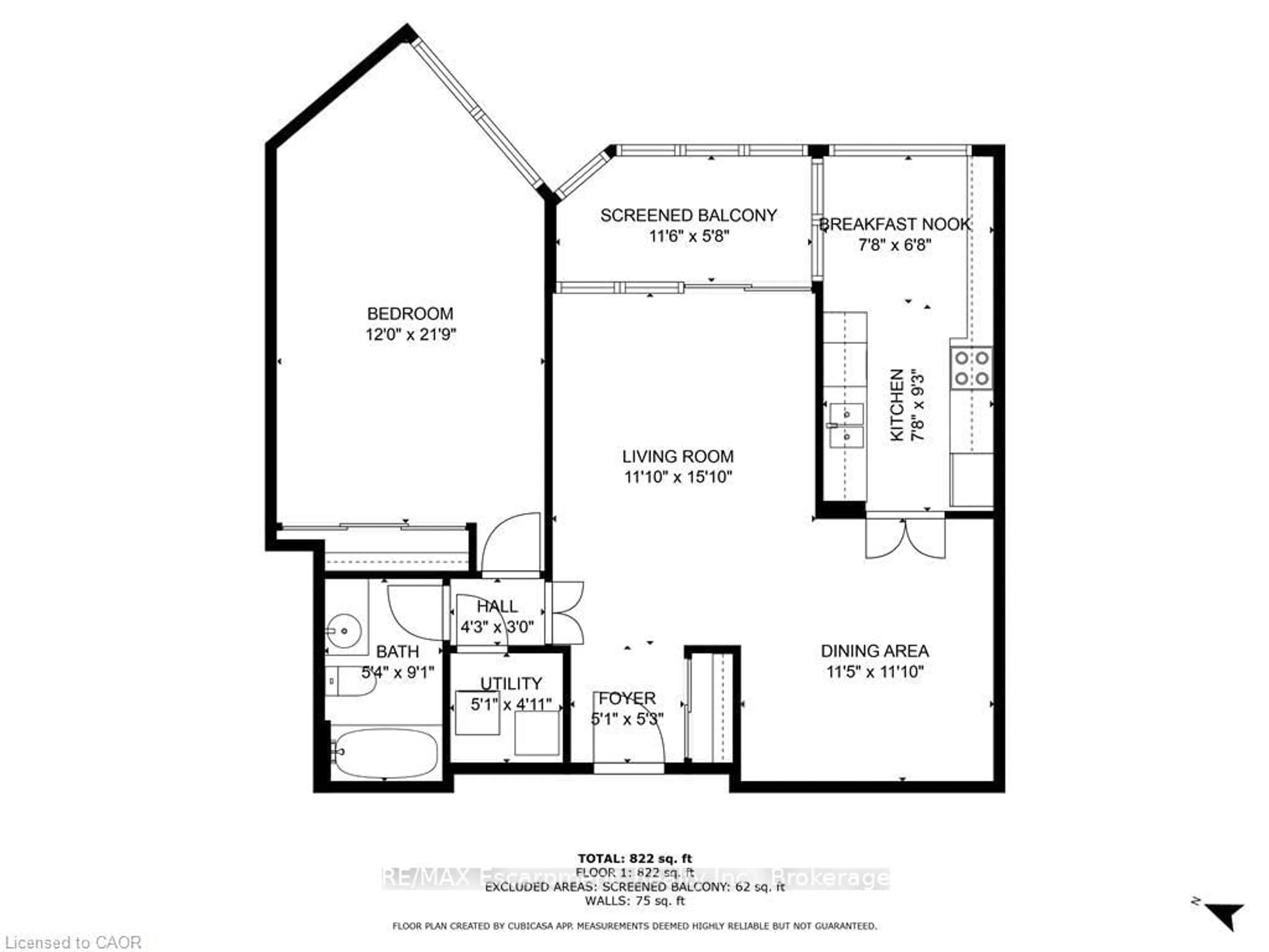 Floor plan for 1230 Marlborough Crt #602, Oakville Ontario L6H 3K6