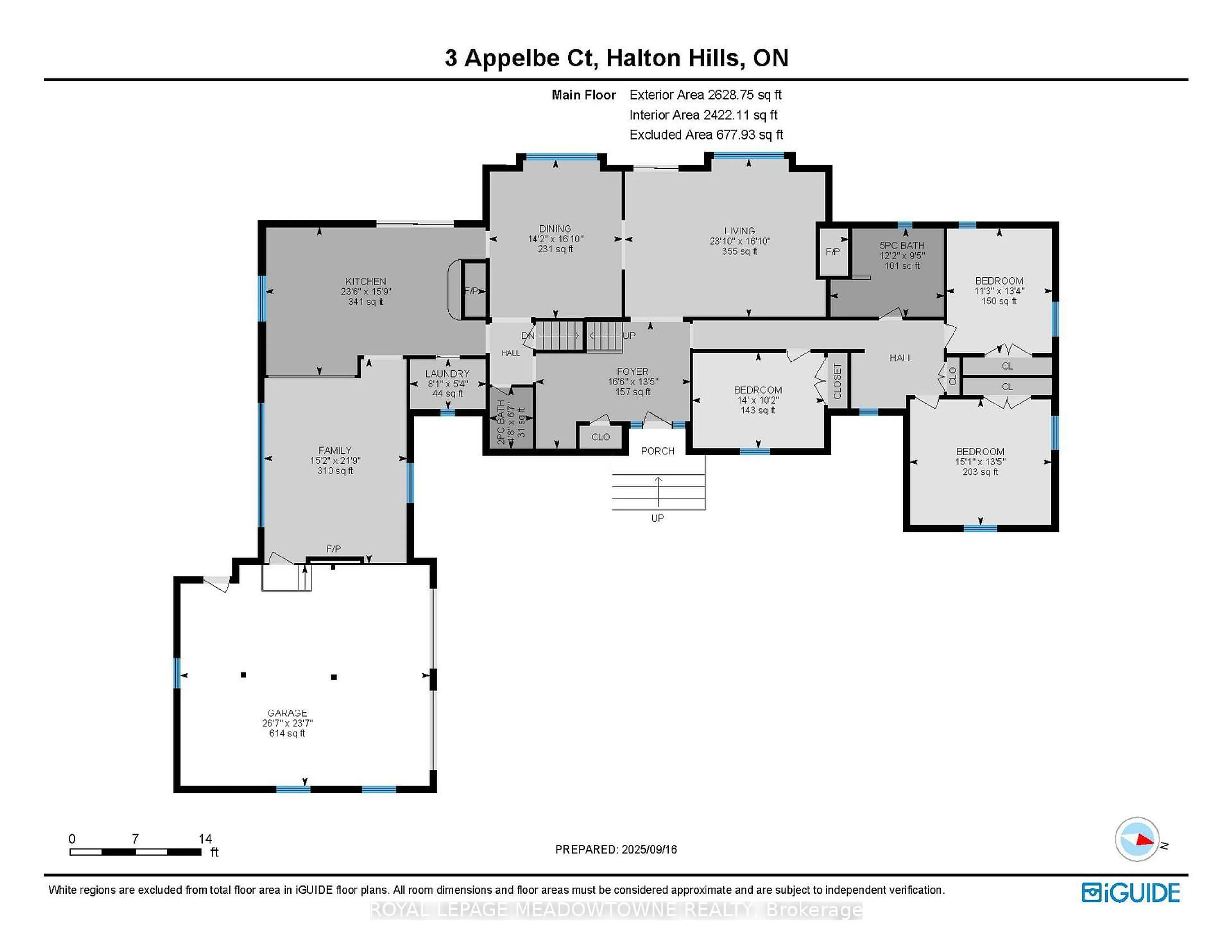 Floor plan for 3 Appelbe Crt, Halton Hills Ontario L7G 4S5