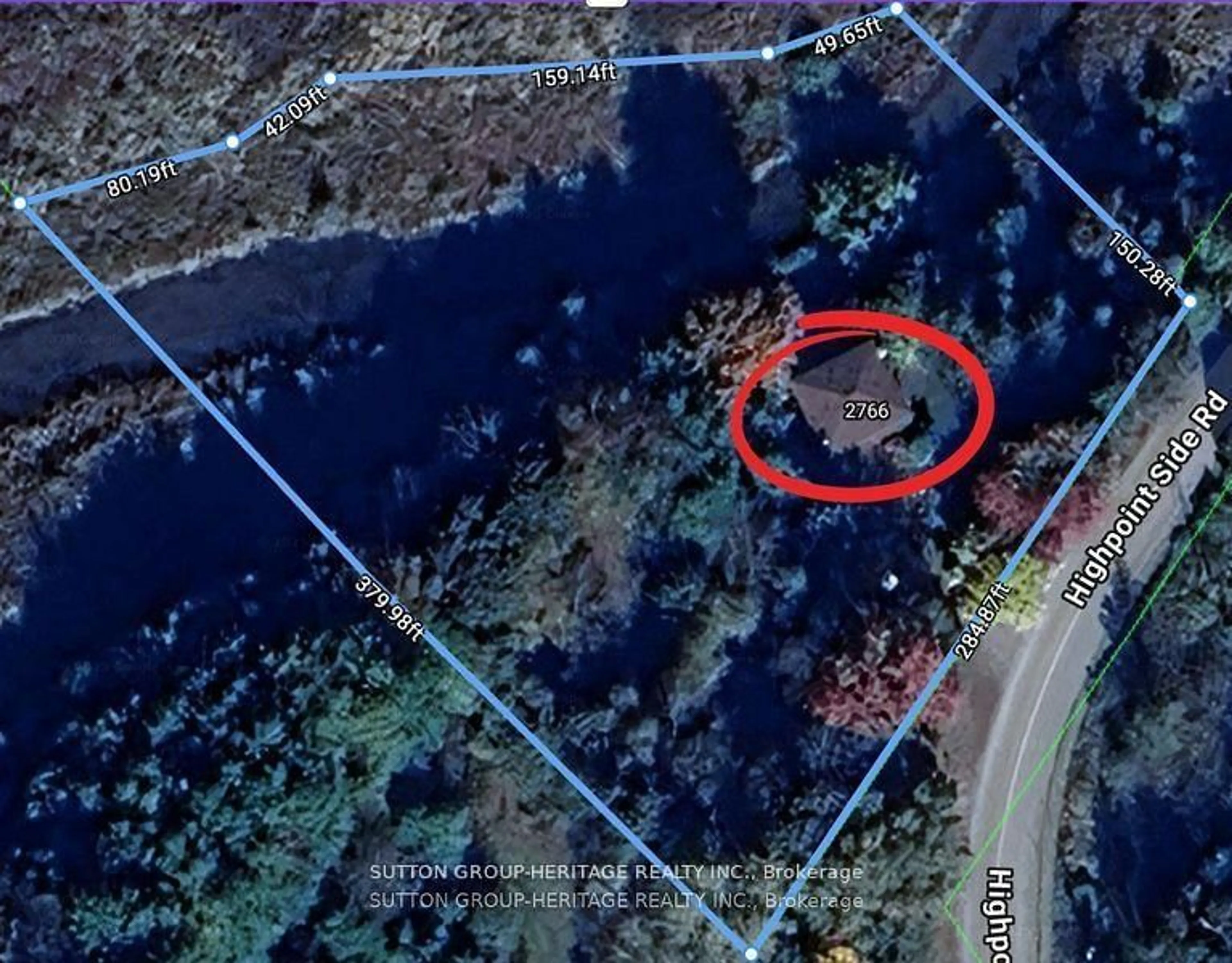 A pic from outside/outdoor area/front of a property/back of a property/a pic from drone, water/lake/river/ocean view for 2766 Highpoint Sdrd, Caledon Ontario L7K 0J1