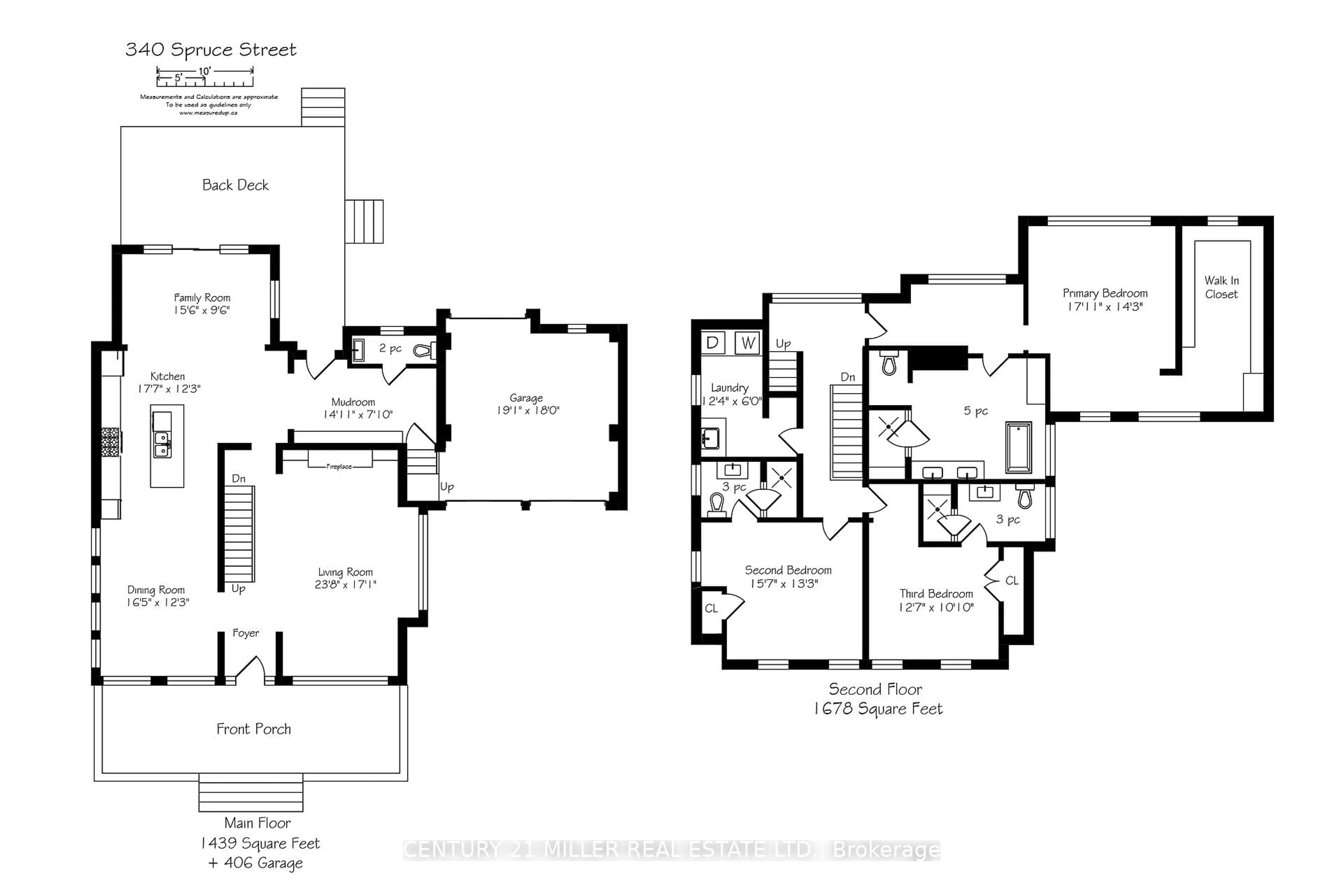 Floor plan for 340 Spruce St, Oakville Ontario L6J 2H1