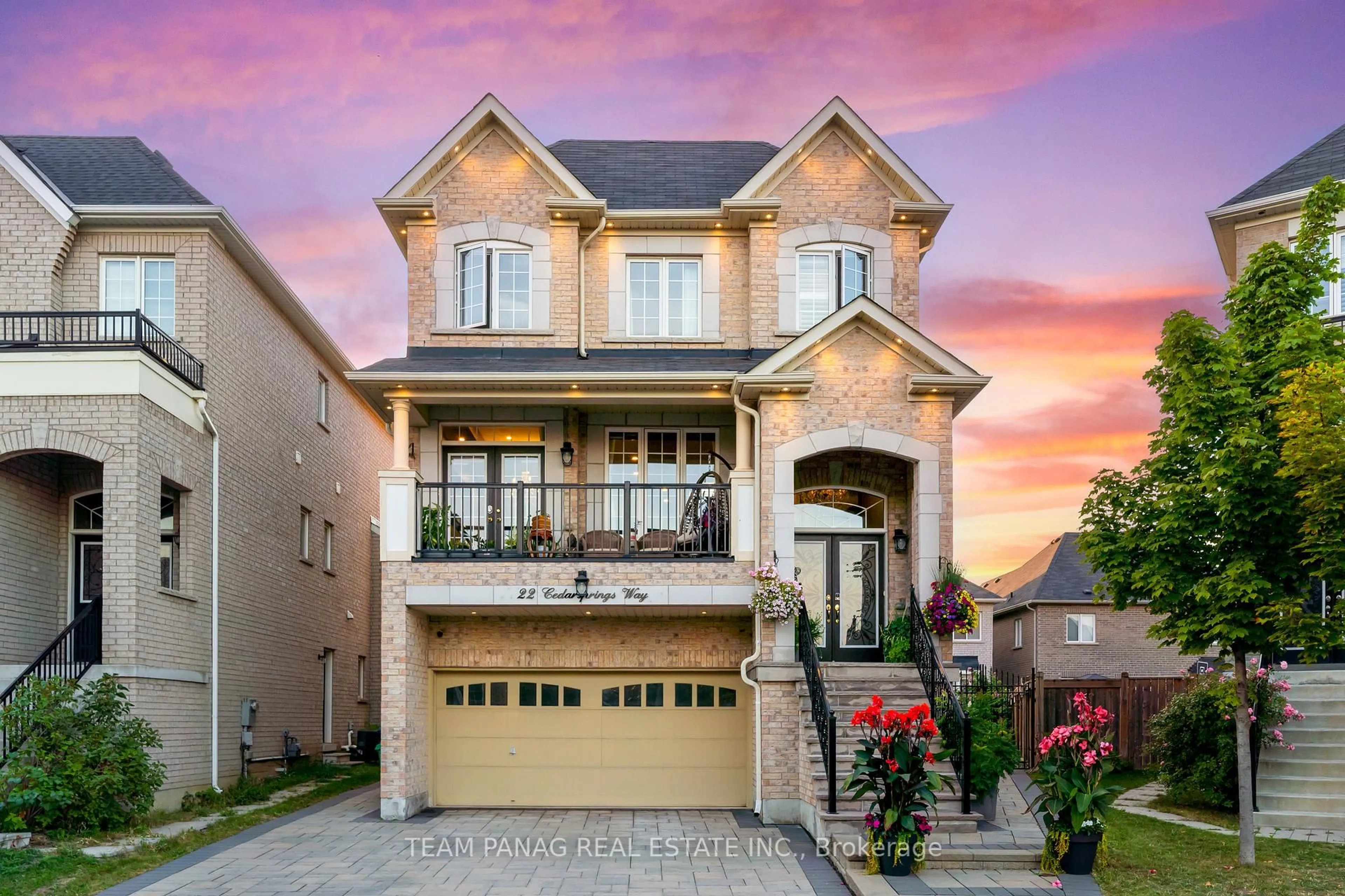 Home with brick exterior material, street for 22 Cedarsprings Way, Brampton Ontario L6R 0W1