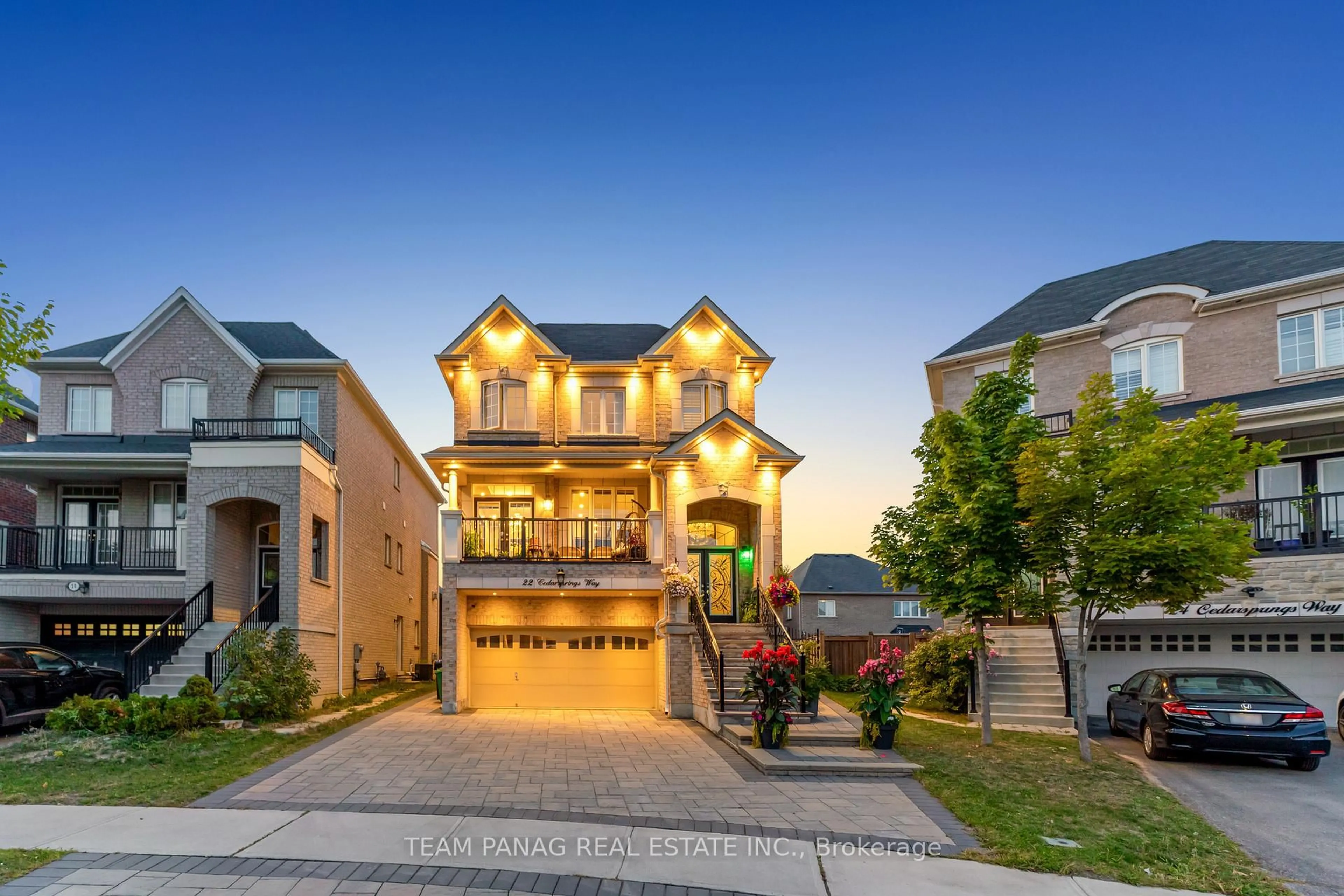 Home with brick exterior material, street for 22 Cedarsprings Way, Brampton Ontario L6R 0W1