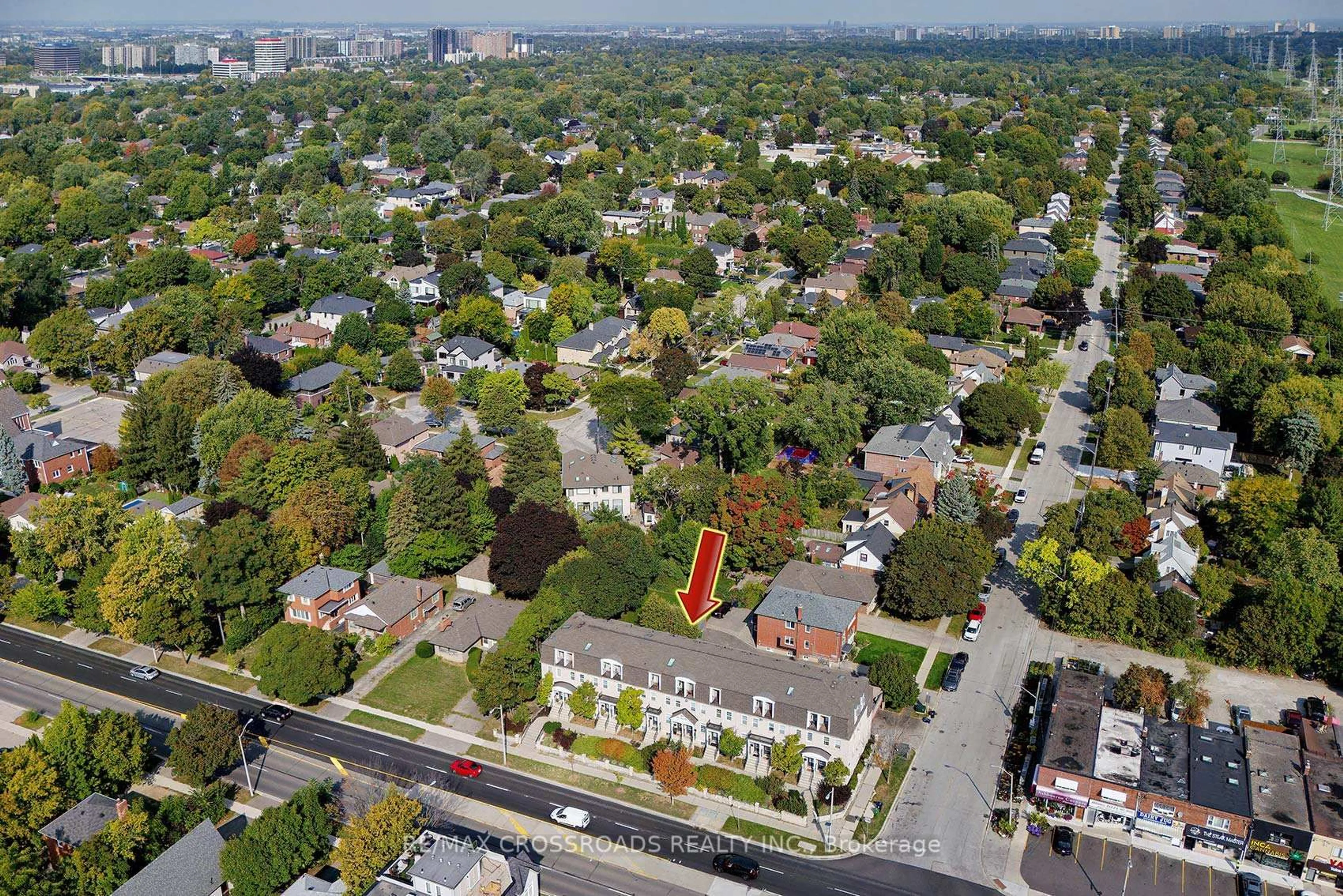 A pic from outside/outdoor area/front of a property/back of a property/a pic from drone, city buildings view from balcony for 3890 Bloor St #6, Toronto Ontario M9B 1L7