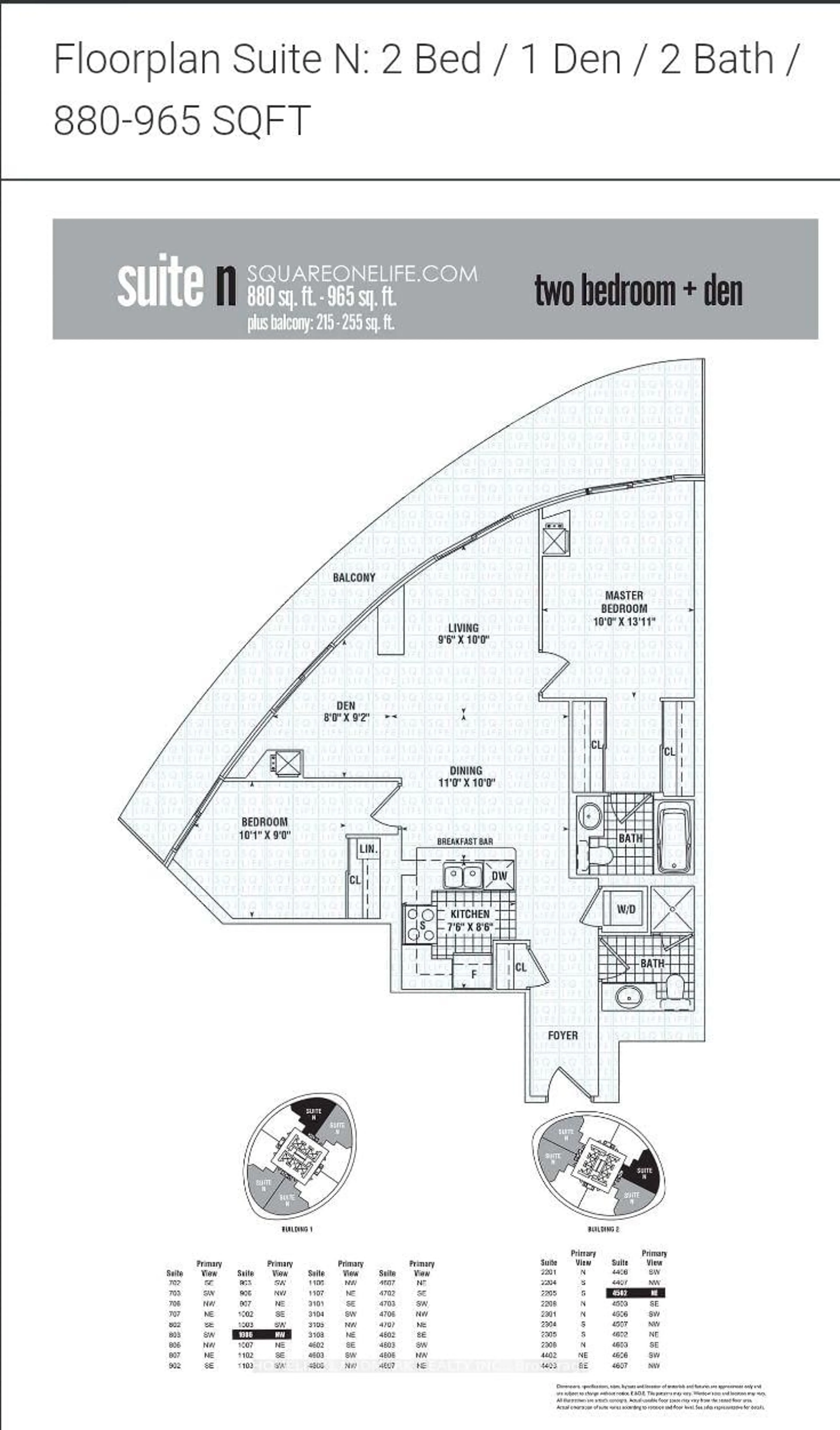 Floor plan for 50 Absolute Ave #2208, Mississauga Ontario L4Z 0A8