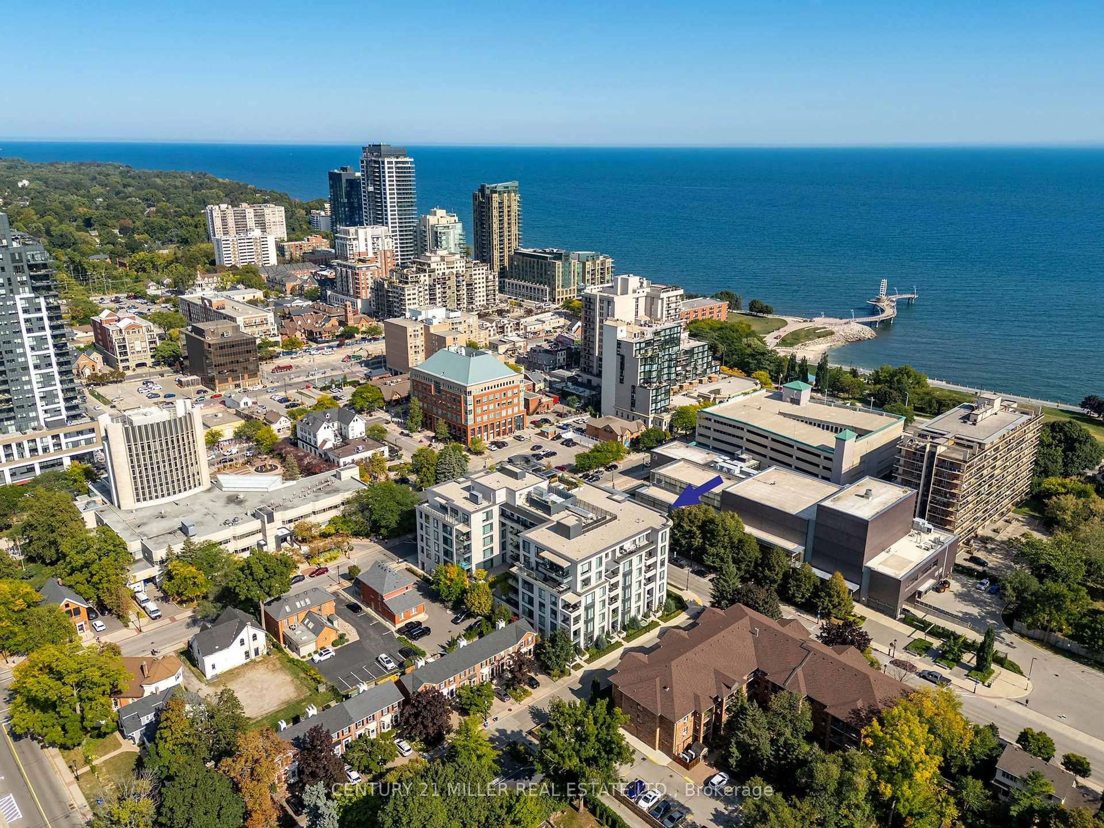 A pic from outside/outdoor area/front of a property/back of a property/a pic from drone, city buildings view from balcony for 1441 Elgin St #PH602, Burlington Ontario L7S 1E6