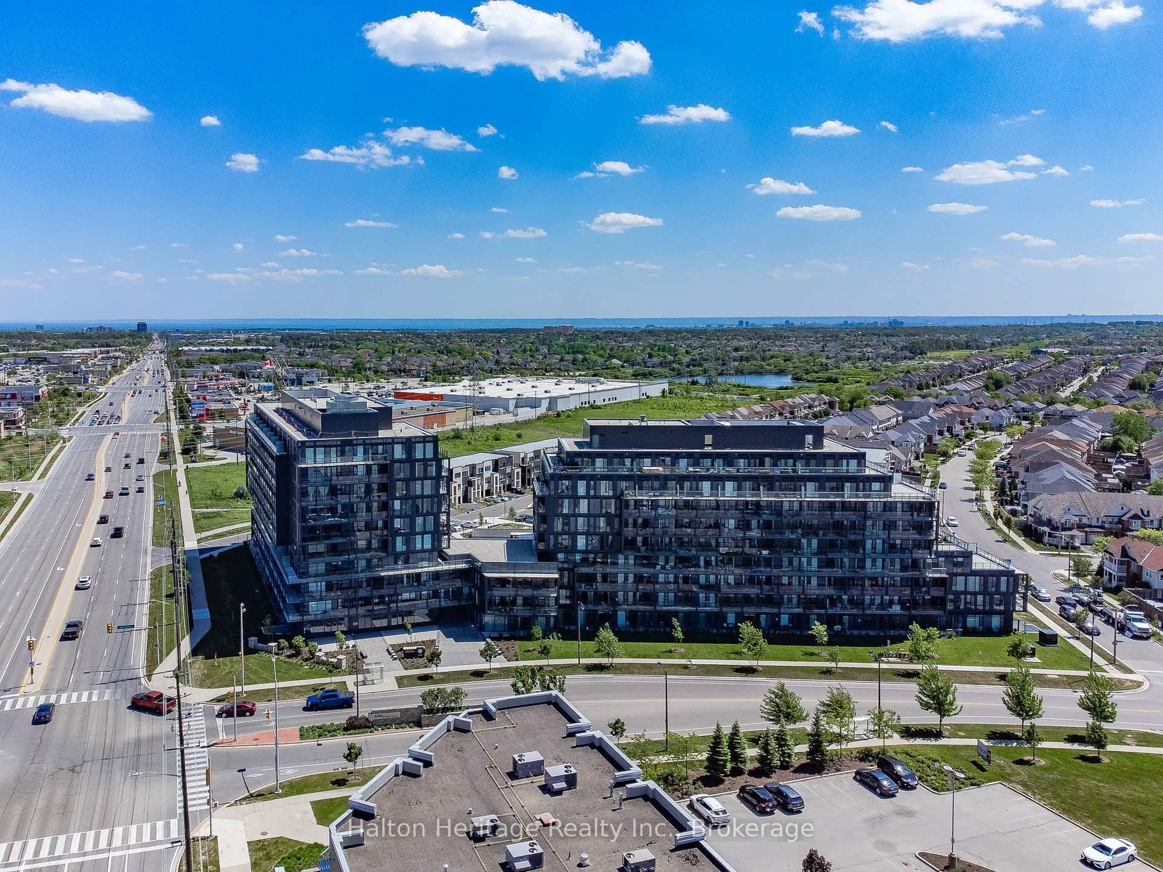 A pic from outside/outdoor area/front of a property/back of a property/a pic from drone, city buildings view from balcony for 3200 Dakota Common #B602, Burlington Ontario L7M 2A7