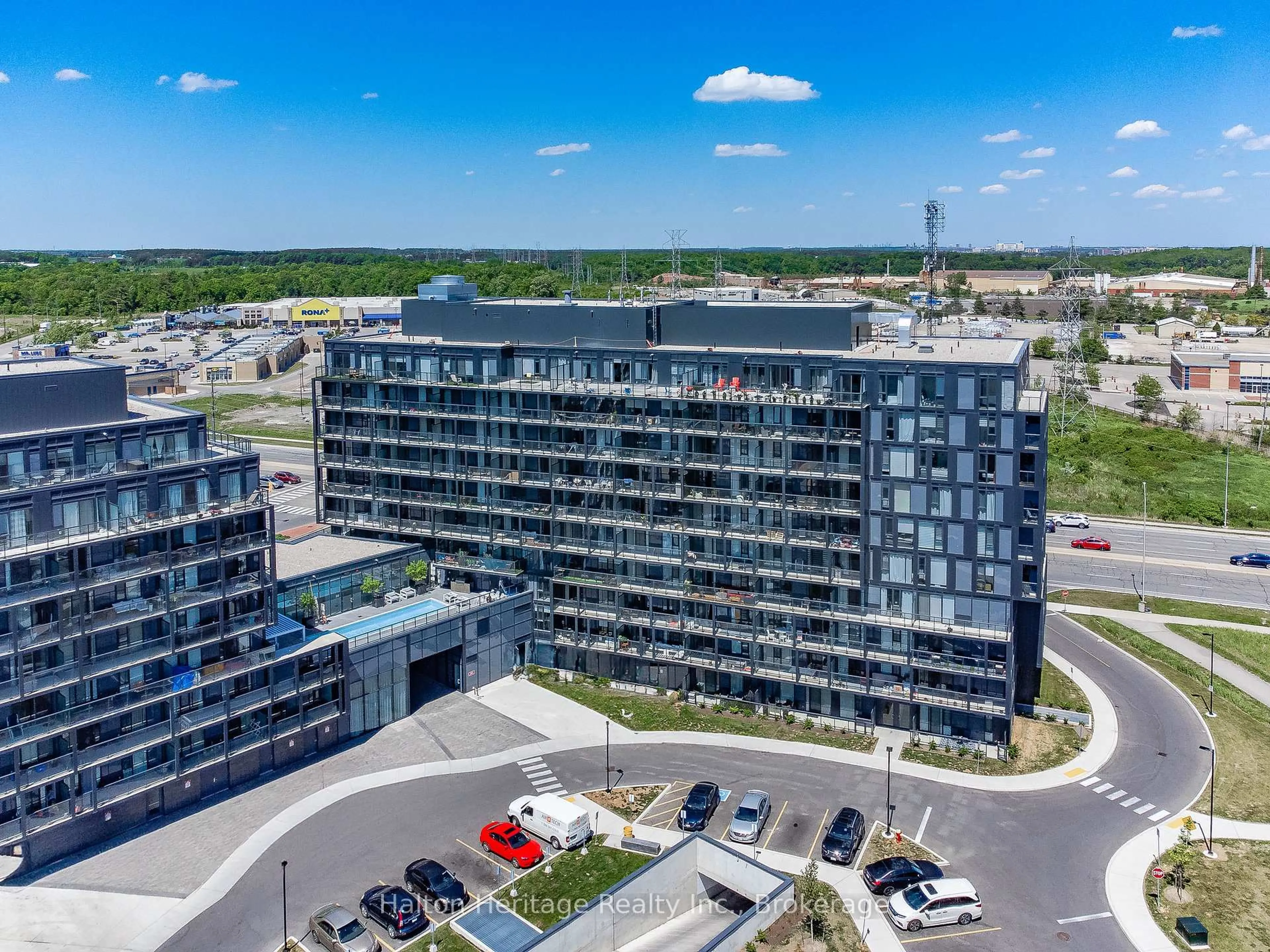 A pic from outside/outdoor area/front of a property/back of a property/a pic from drone, city buildings view from balcony for 3200 Dakota Common #B602, Burlington Ontario L7M 2A7