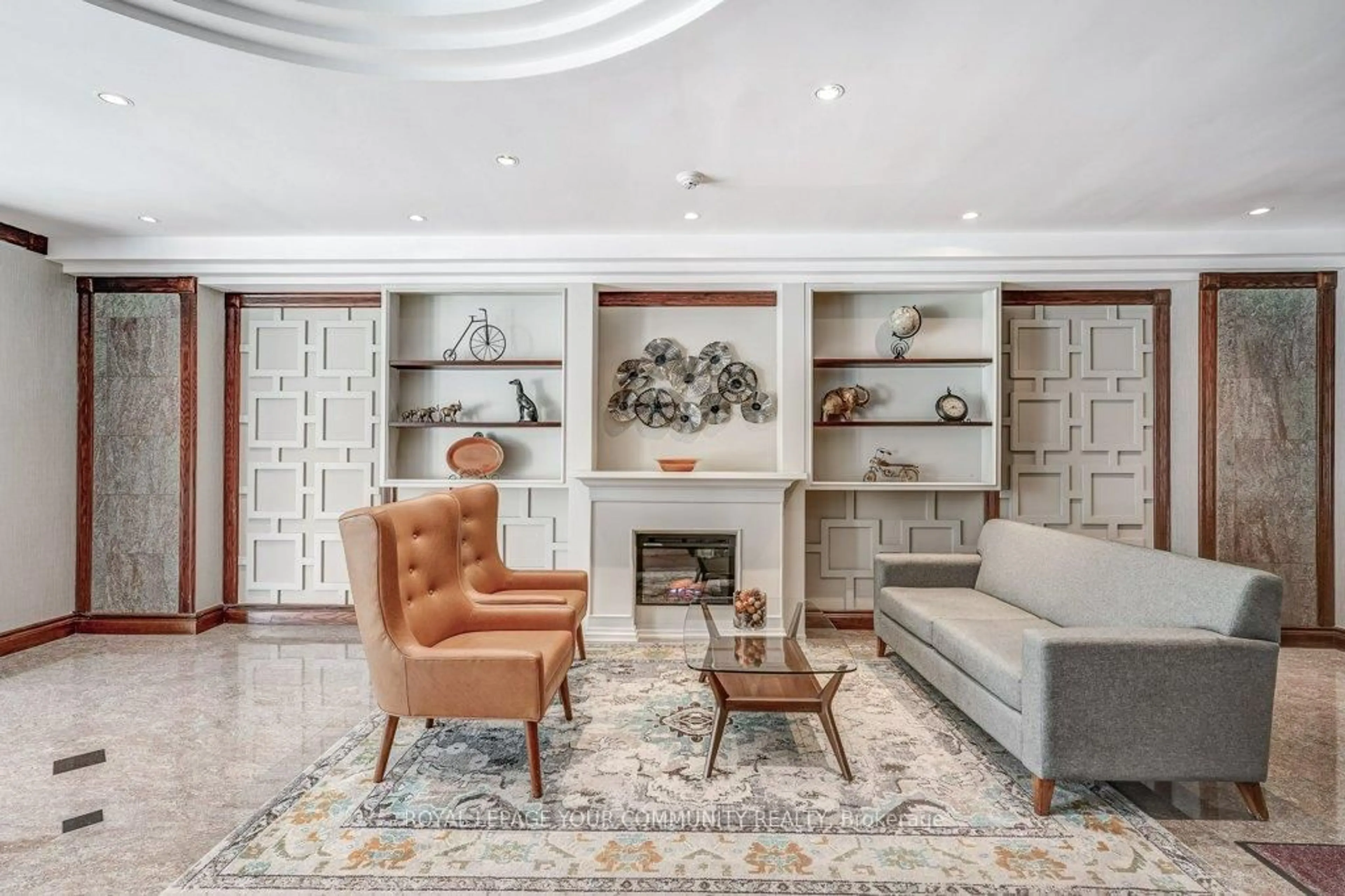 Living room with furniture, ceramic/tile floor for 190 Manitoba St #608, Toronto Ontario M8Y 3Y8