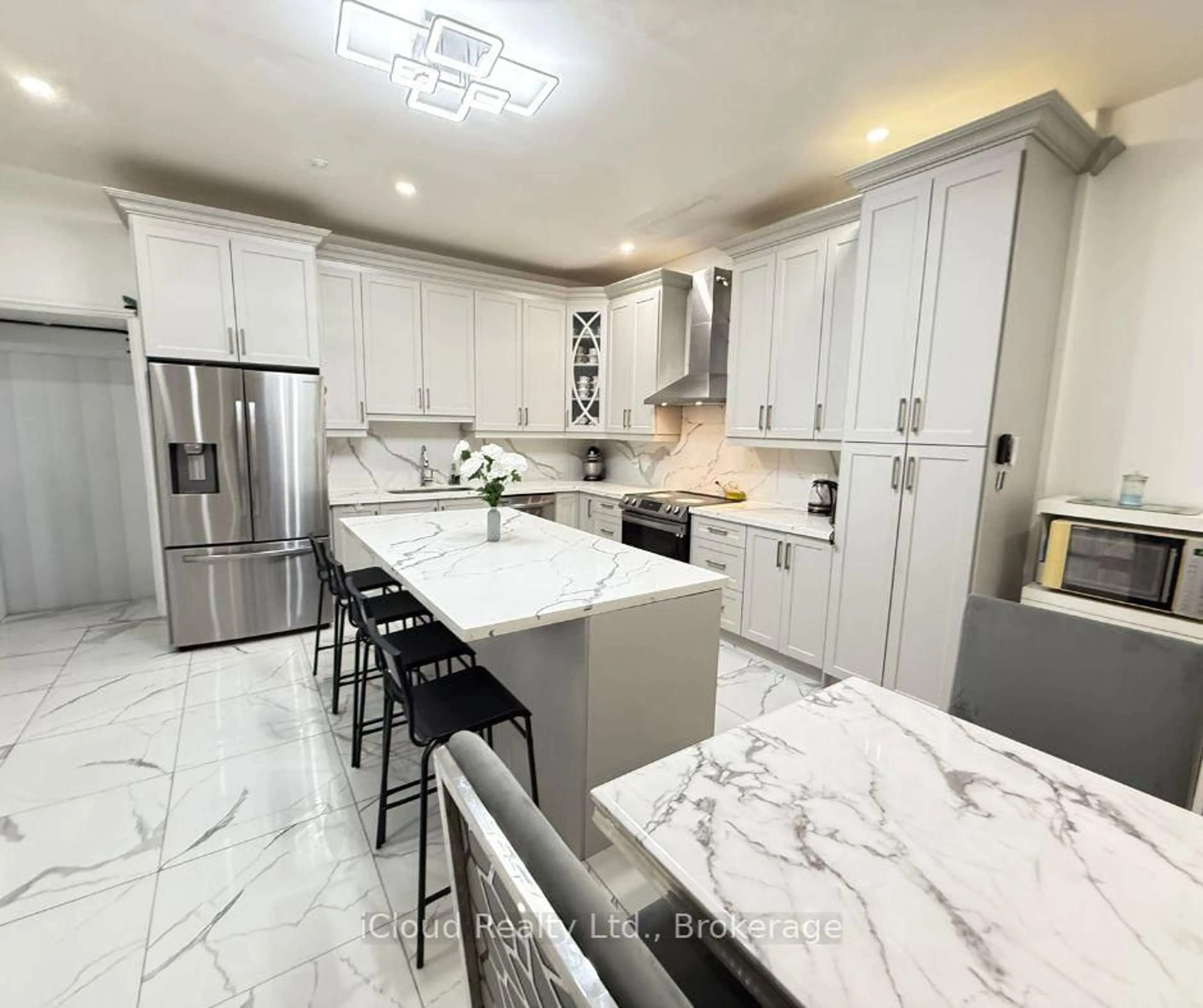 Contemporary kitchen, ceramic/tile floor for 7404 Tremaine Rd, Milton Ontario L9E 1A9