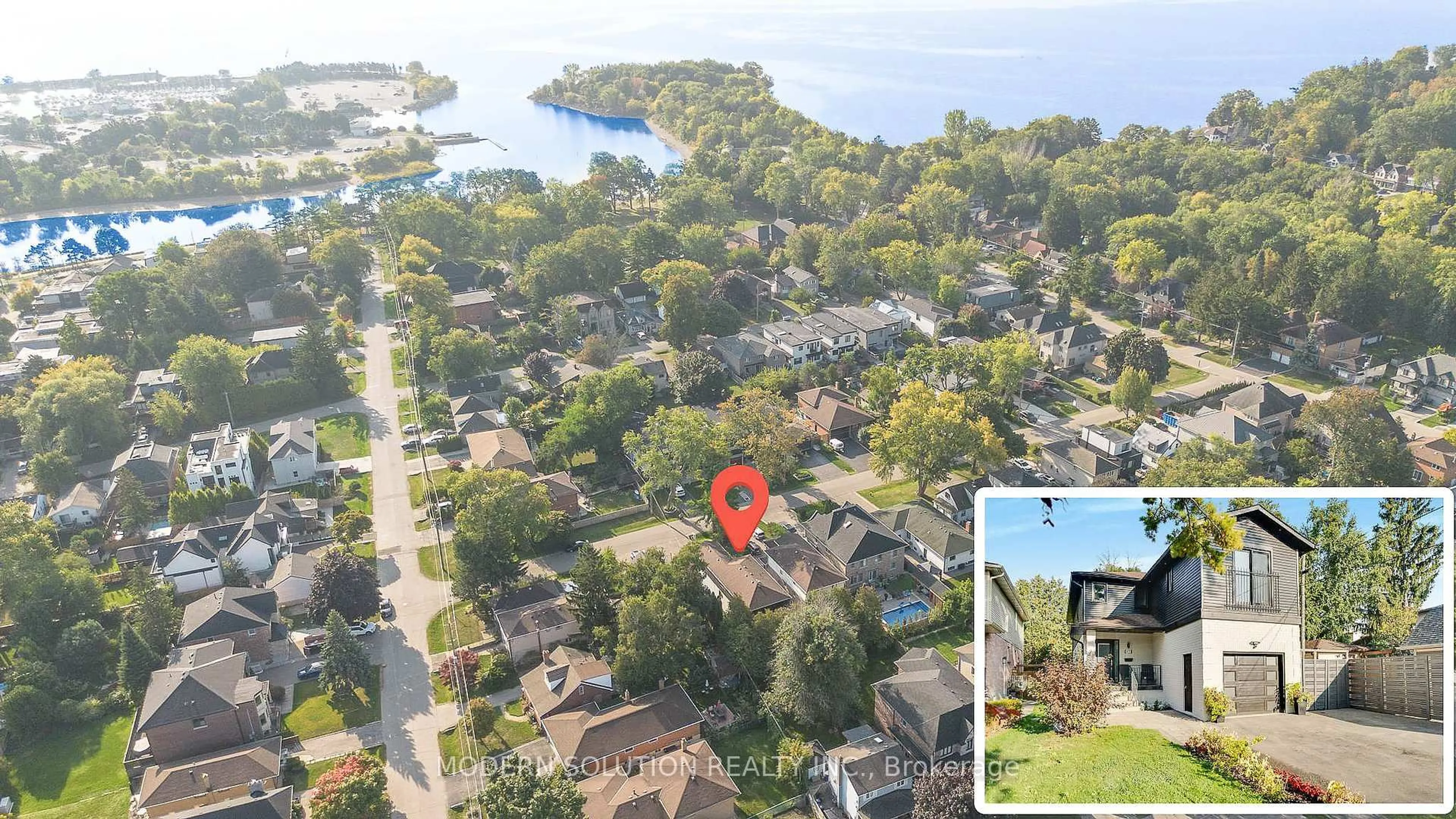 A pic from outside/outdoor area/front of a property/back of a property/a pic from drone, water/lake/river/ocean view for 617 Curzon Ave, Mississauga Ontario L5G 1P8