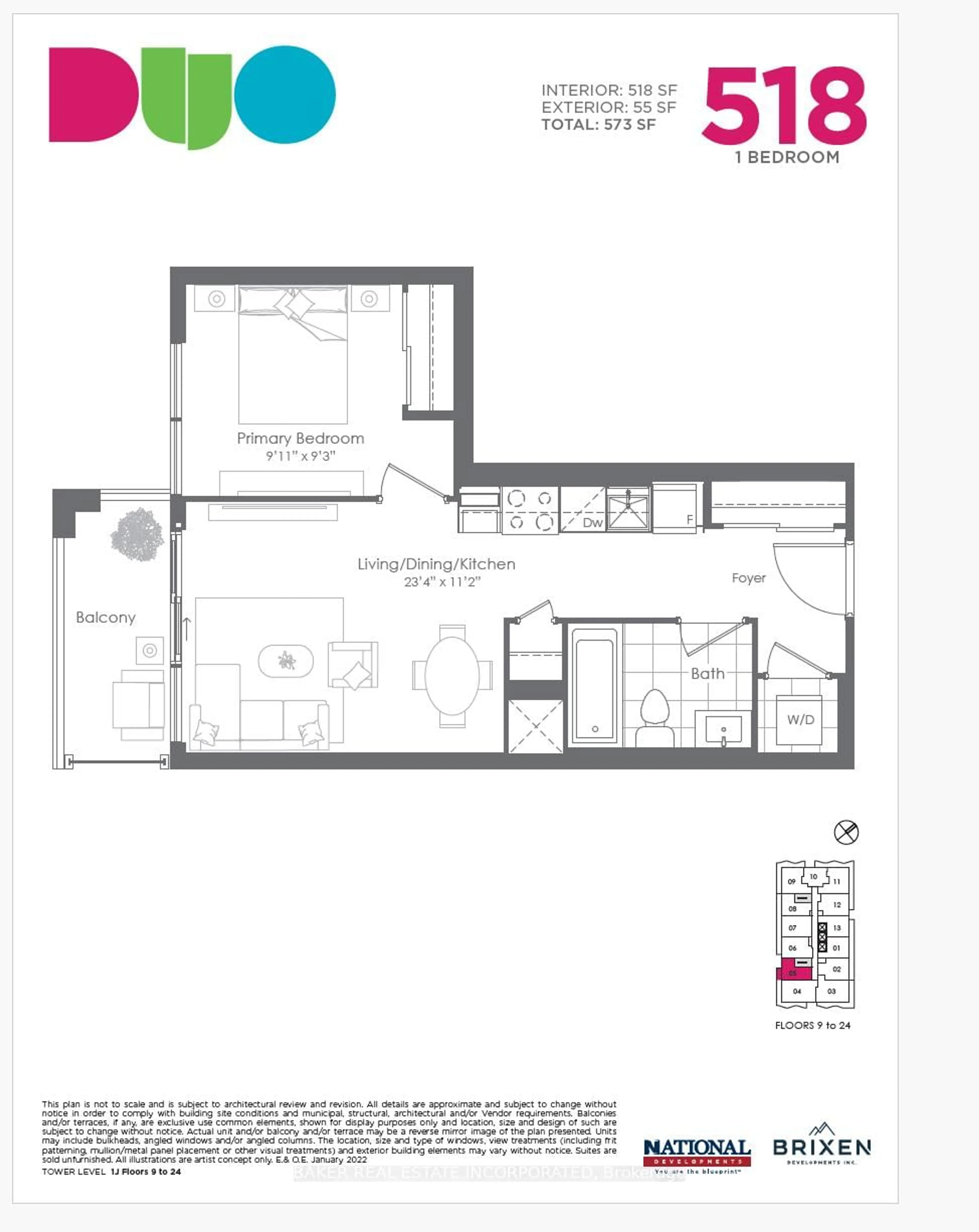 Floor plan for 260 Malta Ave #2205, Brampton Ontario L6Y 6L7