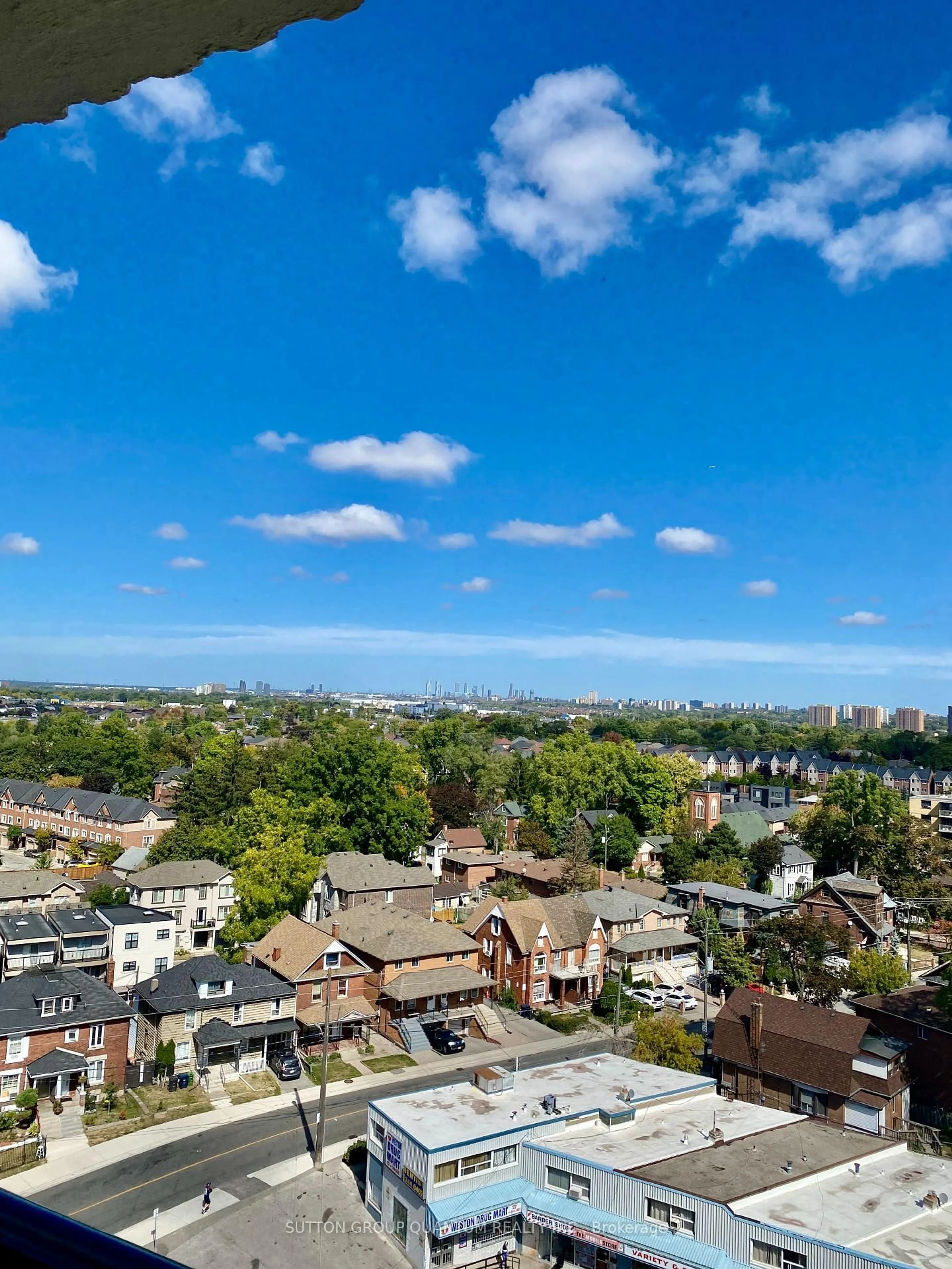 A pic from outside/outdoor area/front of a property/back of a property/a pic from drone, city buildings view from balcony for 2130 Weston Rd #2, Toronto Ontario M9N 3R9
