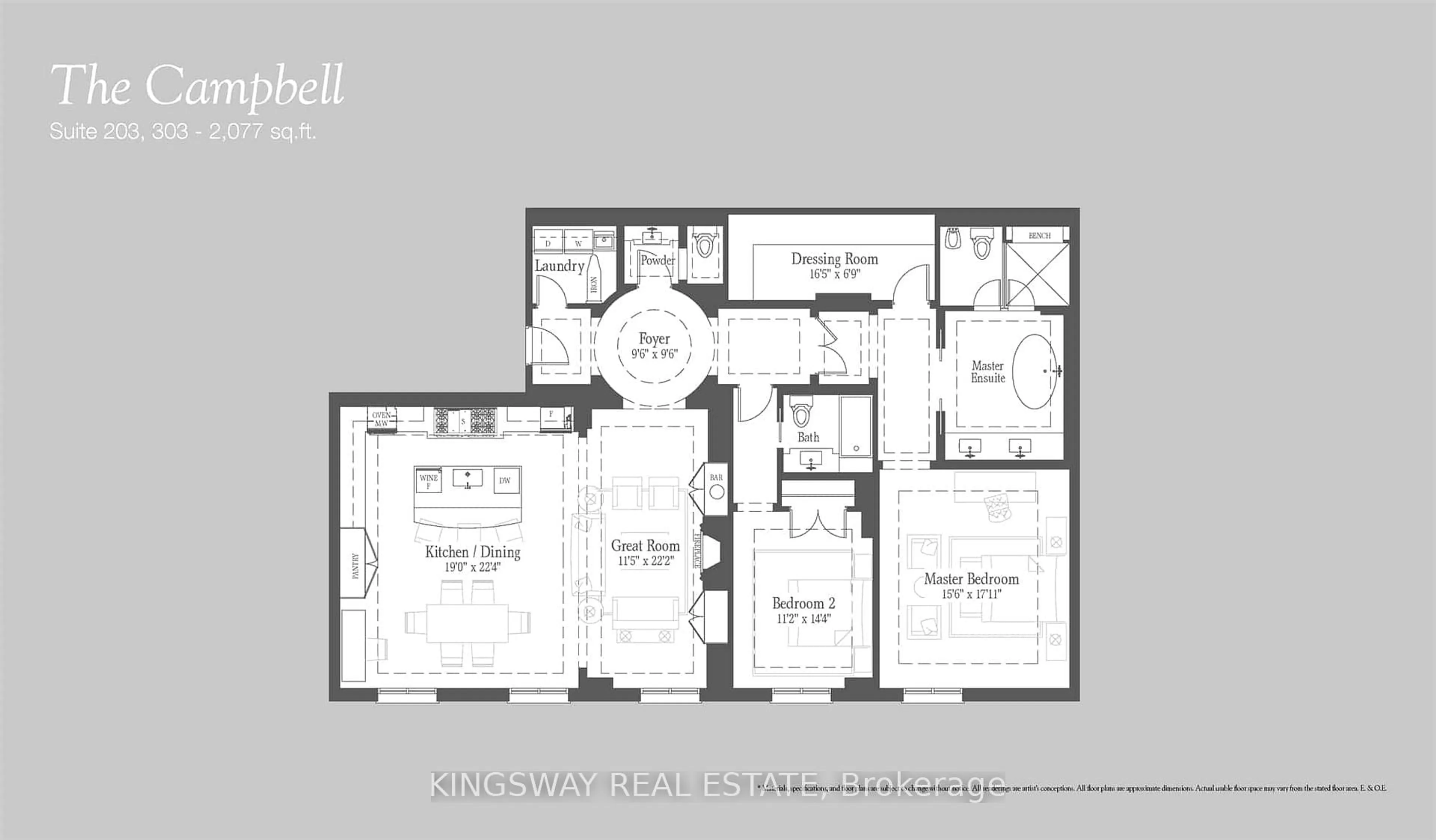 Floor plan for 300 Randall St #203, Oakville Ontario L6J 1R1