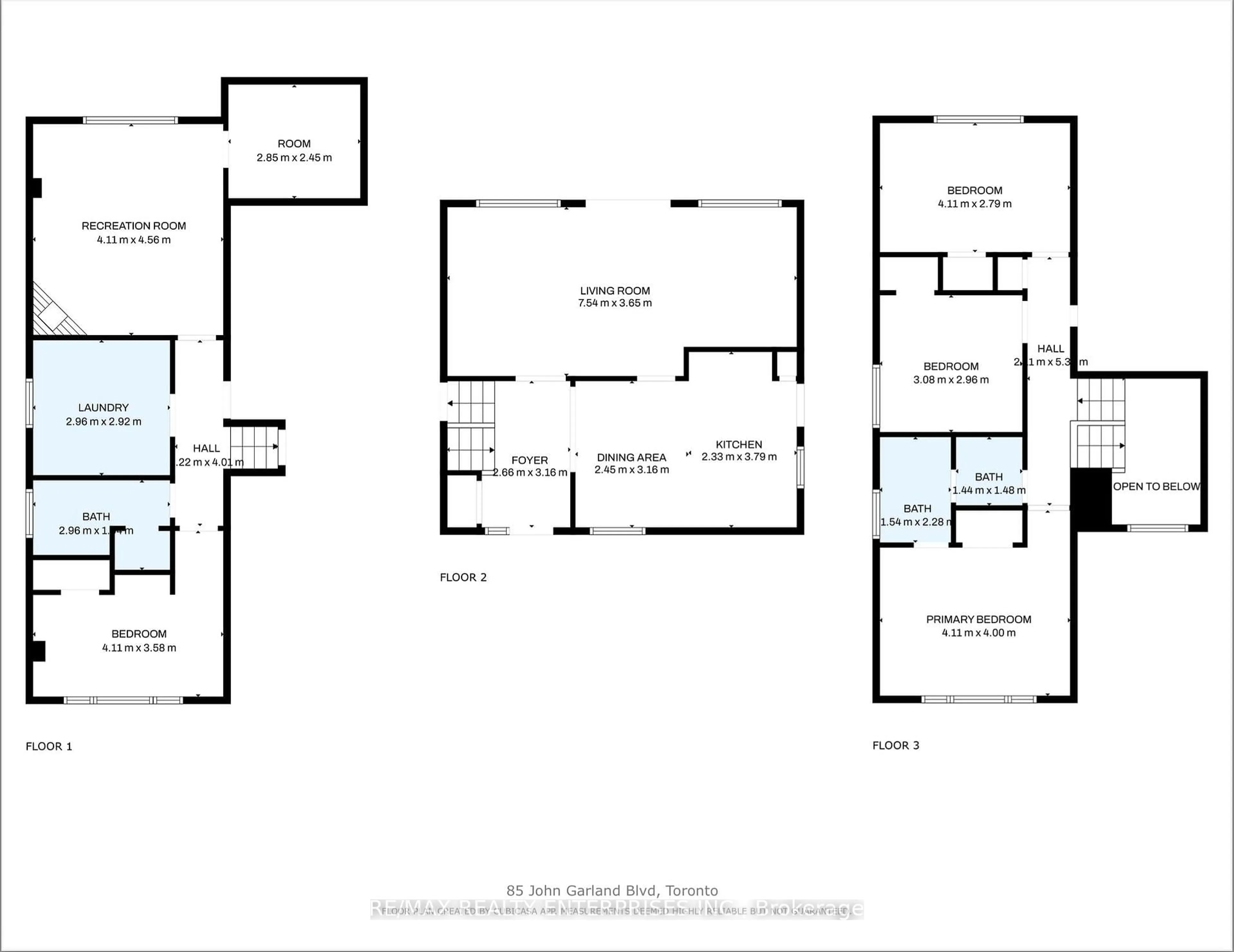 Floor plan for 85 John Garland Blvd, Toronto Ontario M9V 1N5