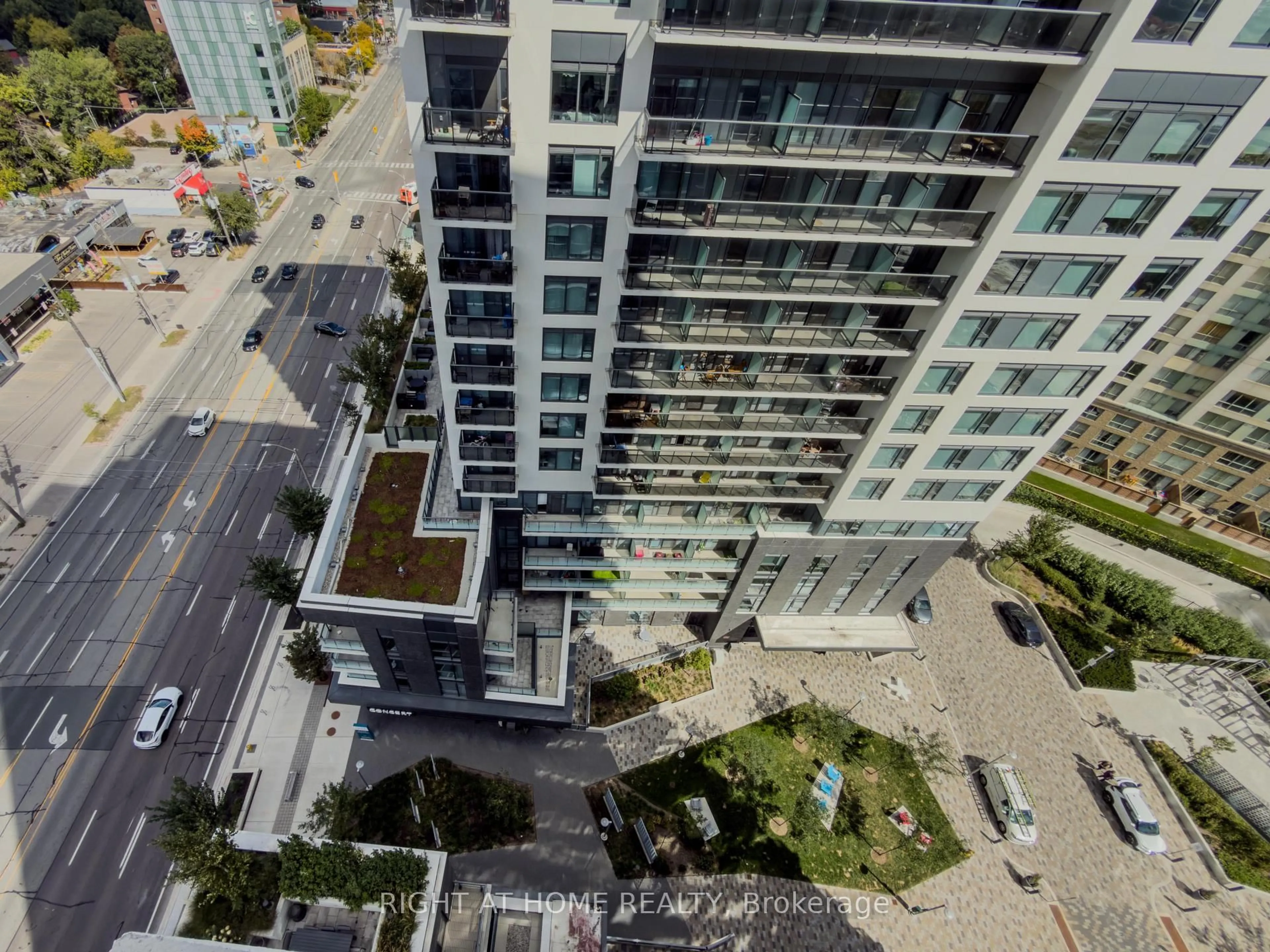 A pic from outside/outdoor area/front of a property/back of a property/a pic from drone, city buildings view from balcony for 30 Samuel Wood Way #1404, Toronto Ontario M9B 0C9