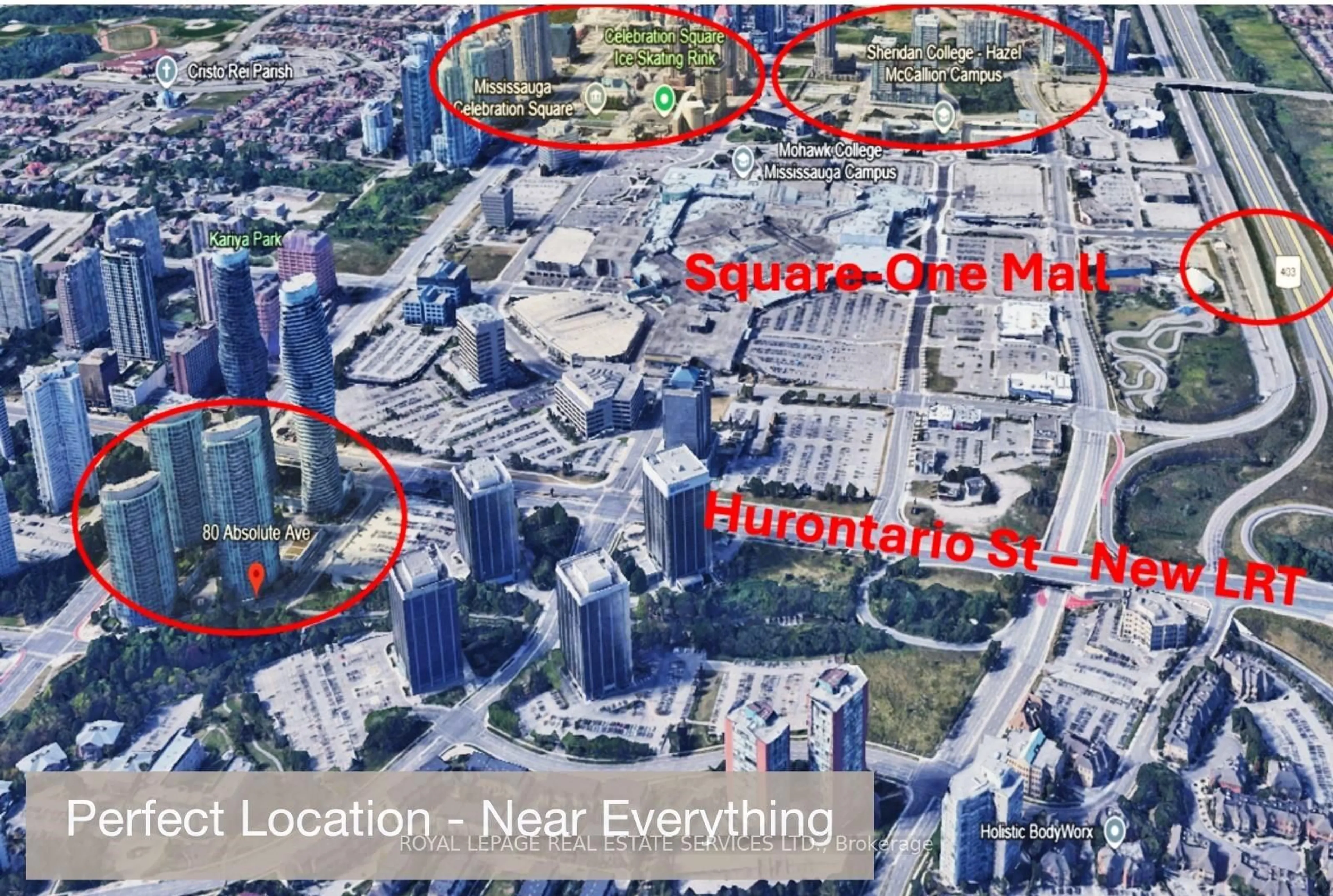 Picture of a map for 80 Absolute Ave #1302, Mississauga Ontario L4Z 0A5