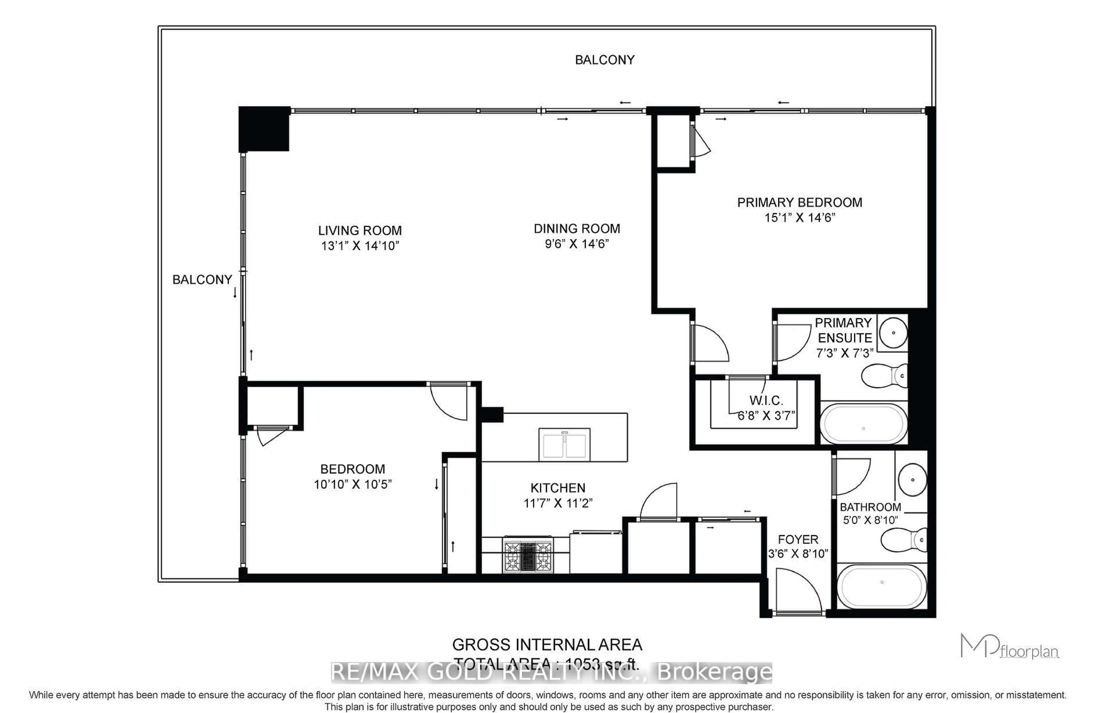 Floor plan for 4070 Confederation Pkwy #607, Mississauga Ontario L5B 0E9