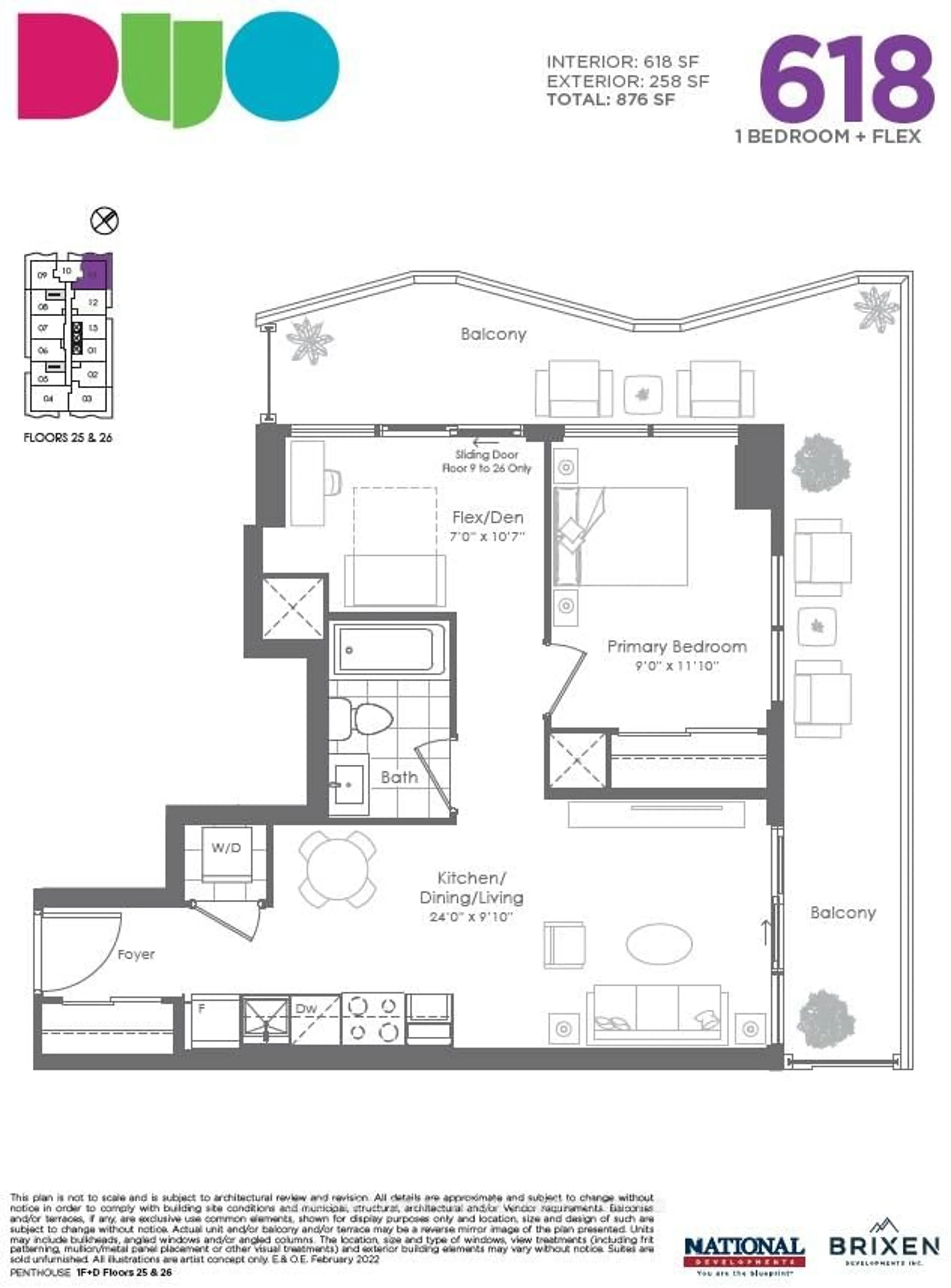 Floor plan for 260 Malta Ave #2611, Brampton Ontario L6Y 6L7