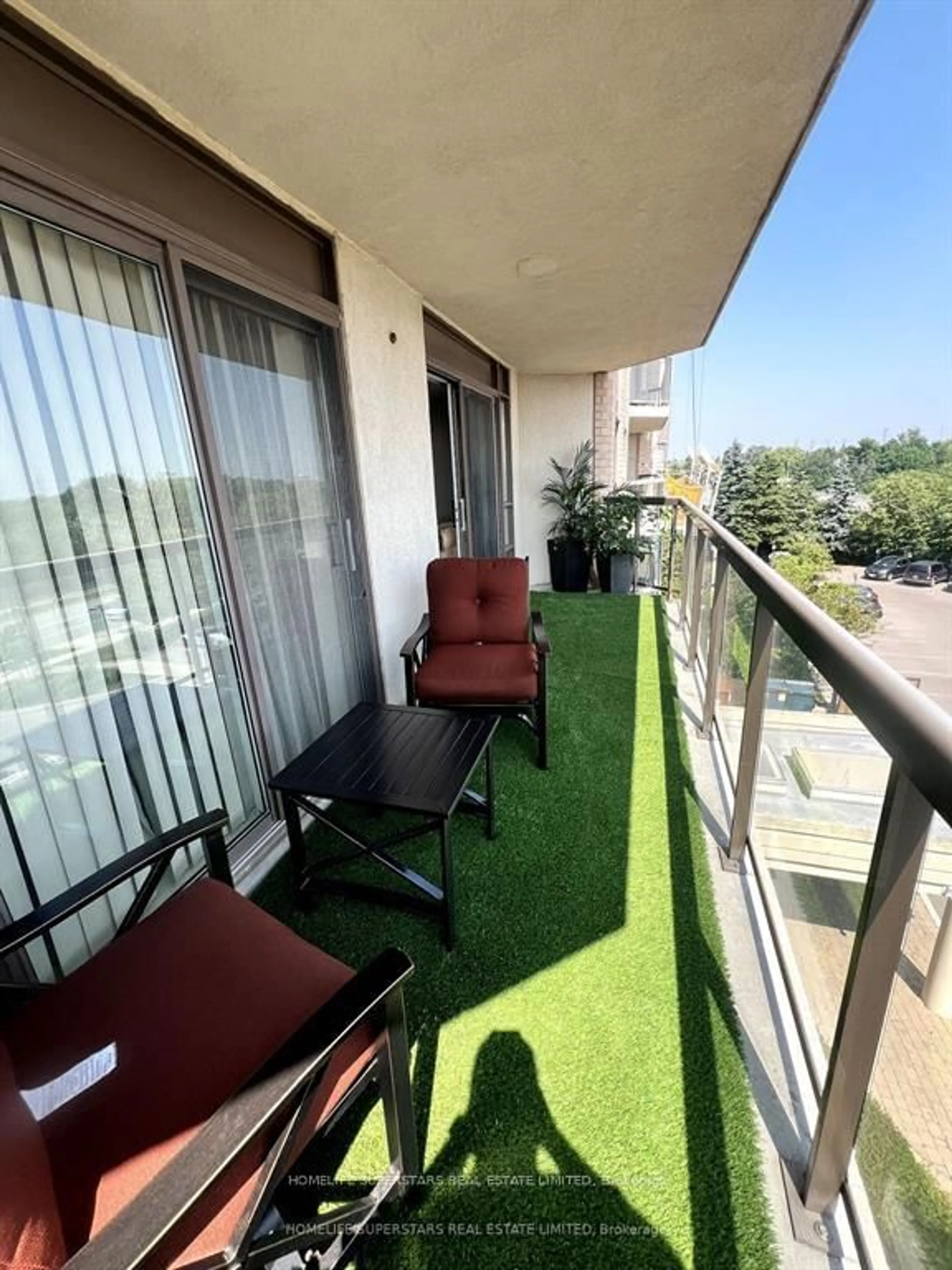Balcony in the apartment, city buildings view from balcony for 300 Ray Lawson Blvd #416, Brampton Ontario L6Y 5H5