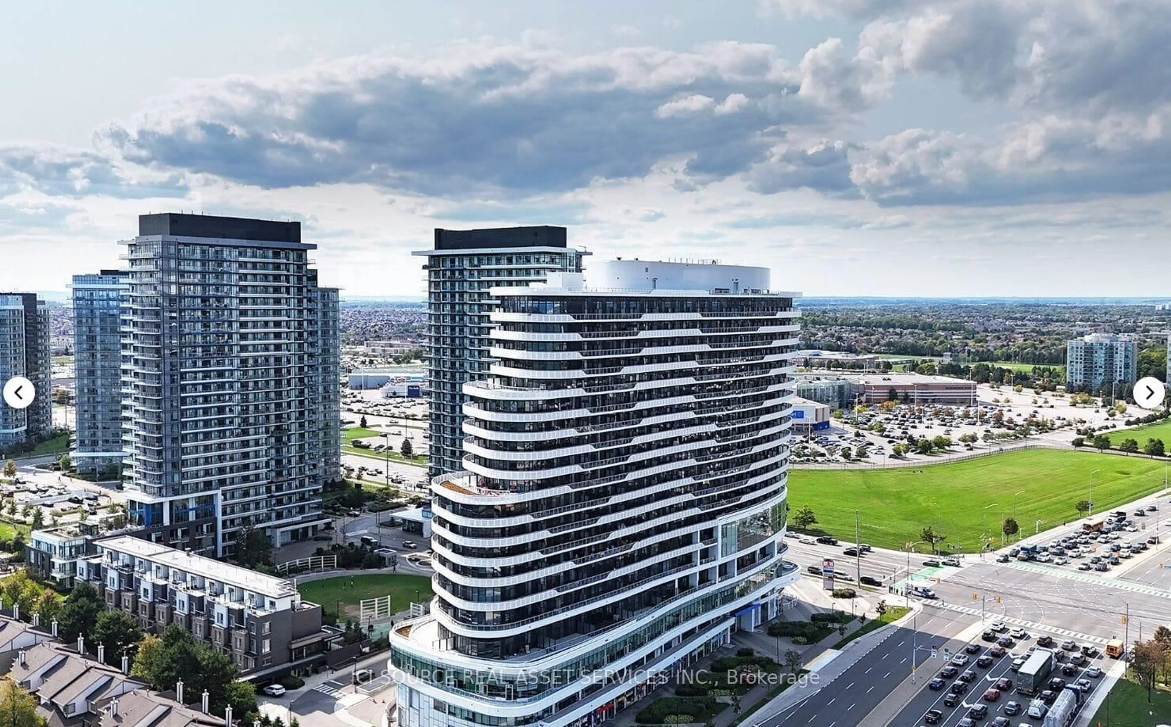 A pic from outside/outdoor area/front of a property/back of a property/a pic from drone, city buildings view from balcony for 2520 Eglinton Ave #1007, Mississauga Ontario L5M 0Y4