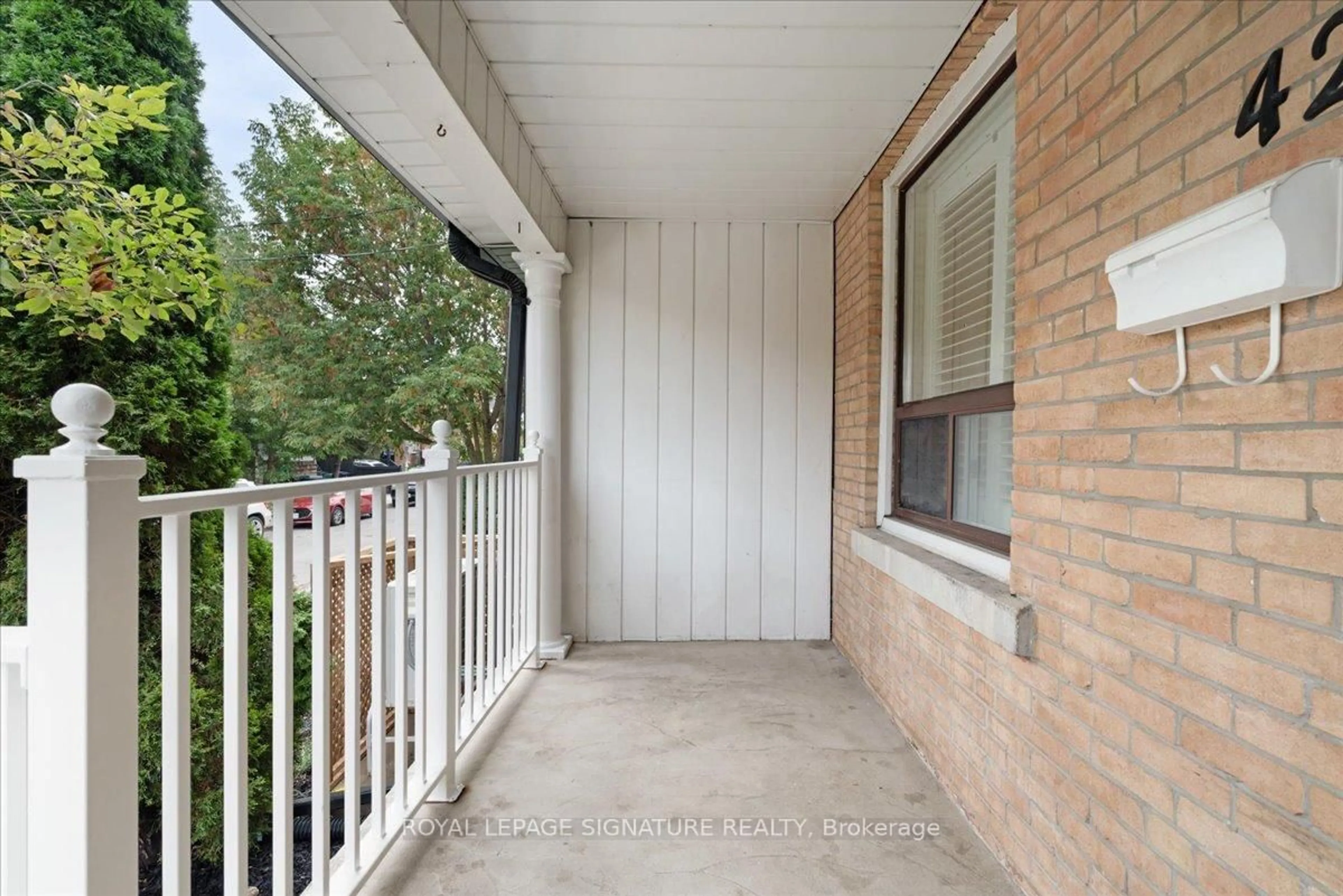 Balcony in the apartment, street for 42 Manchester Ave, Toronto Ontario M6G 1V3