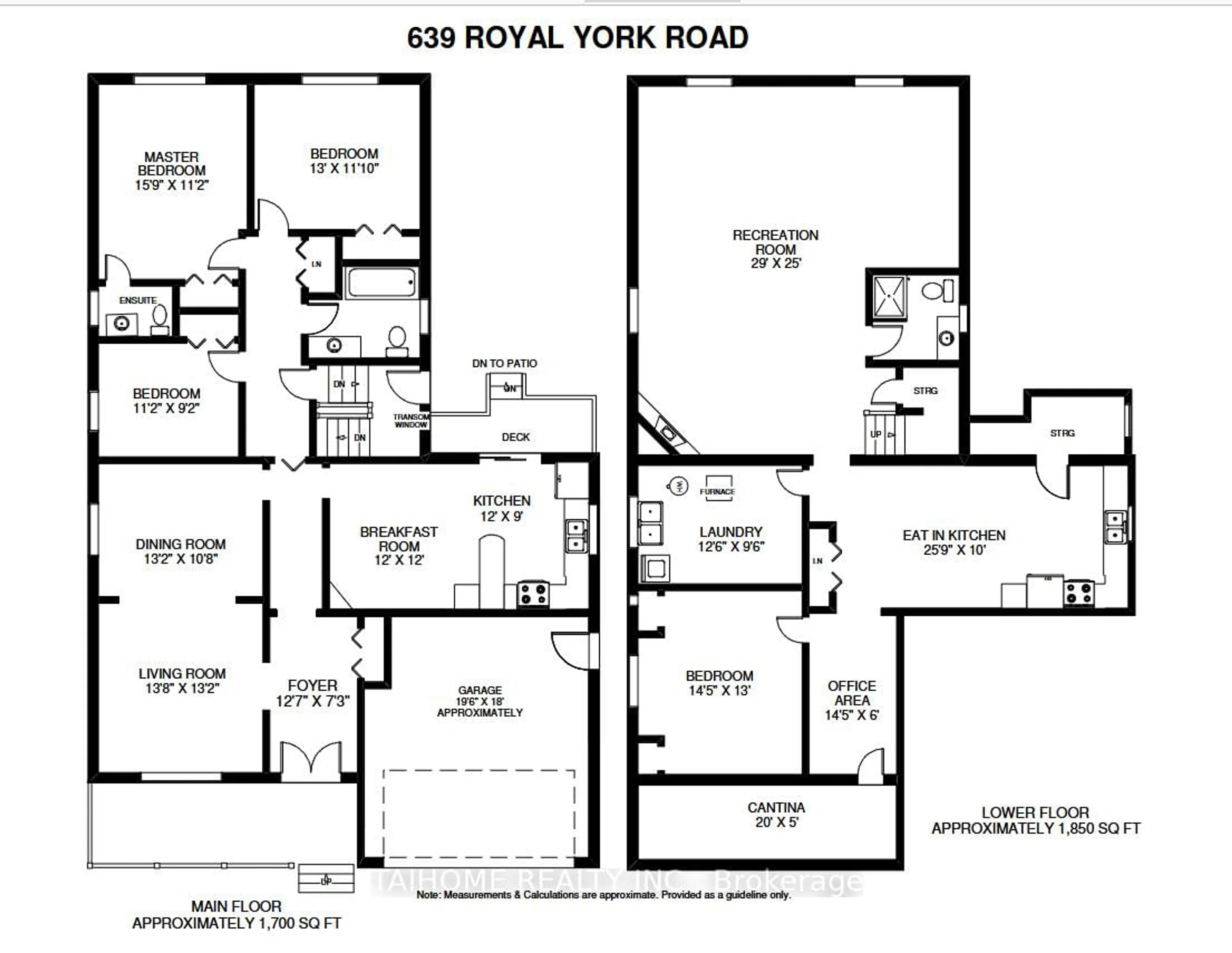 Floor plan for 639 Royal York Rd, Toronto Ontario M8Y 2S9