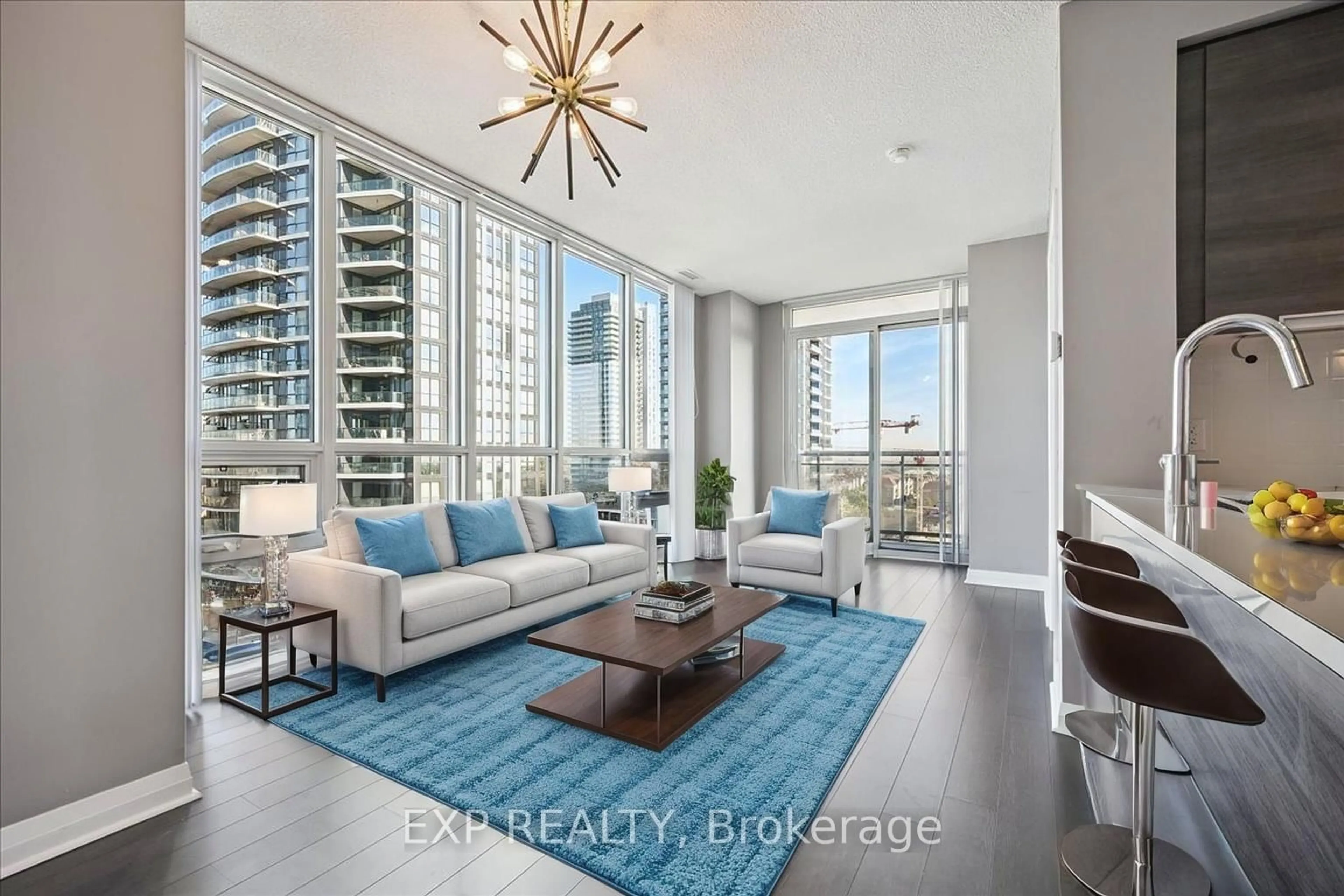 Living room with furniture, unknown for 5033 Four Springs Ave #1117, Mississauga Ontario L5R 0G6