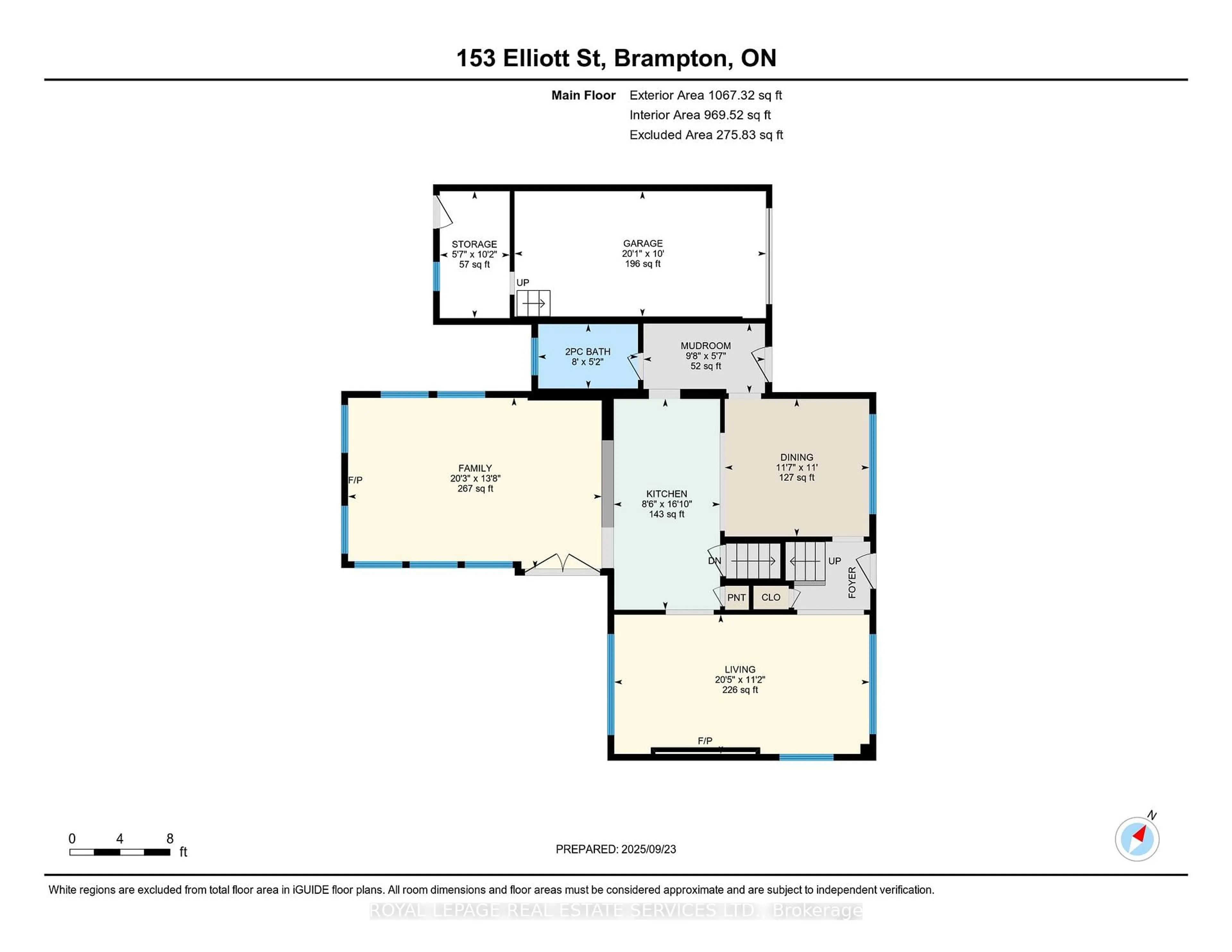 Floor plan for 153 Elliott St, Brampton Ontario L6Y 1W7