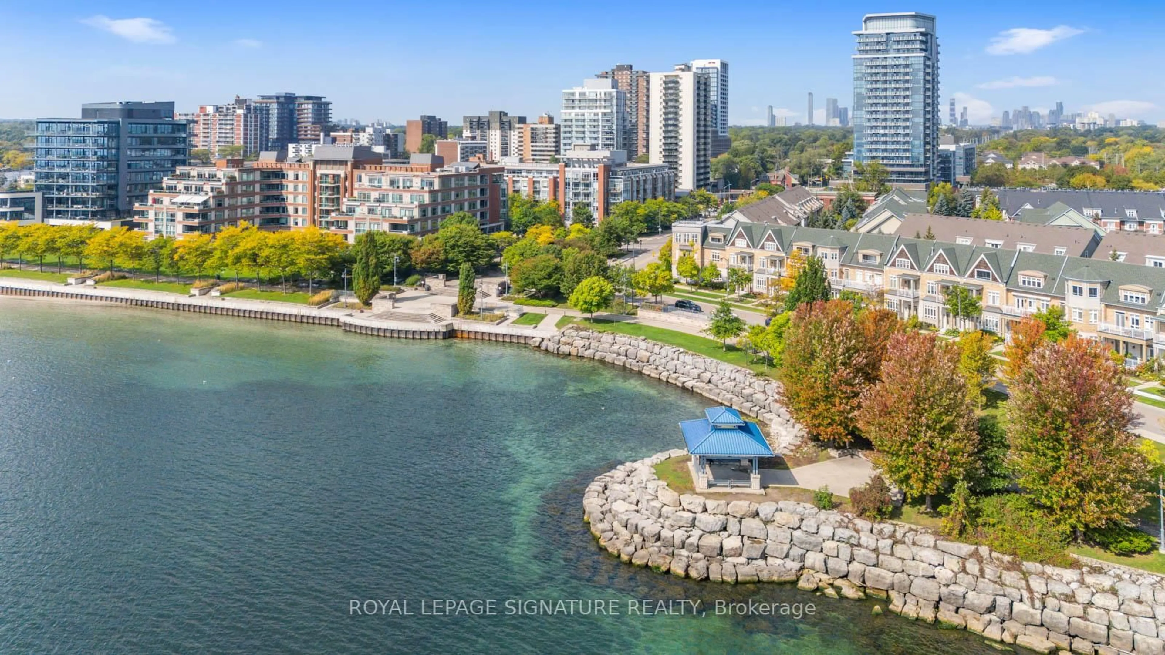 A pic from outside/outdoor area/front of a property/back of a property/a pic from drone, water/lake/river/ocean view for 80 Port St #407, Mississauga Ontario L5G 4V6