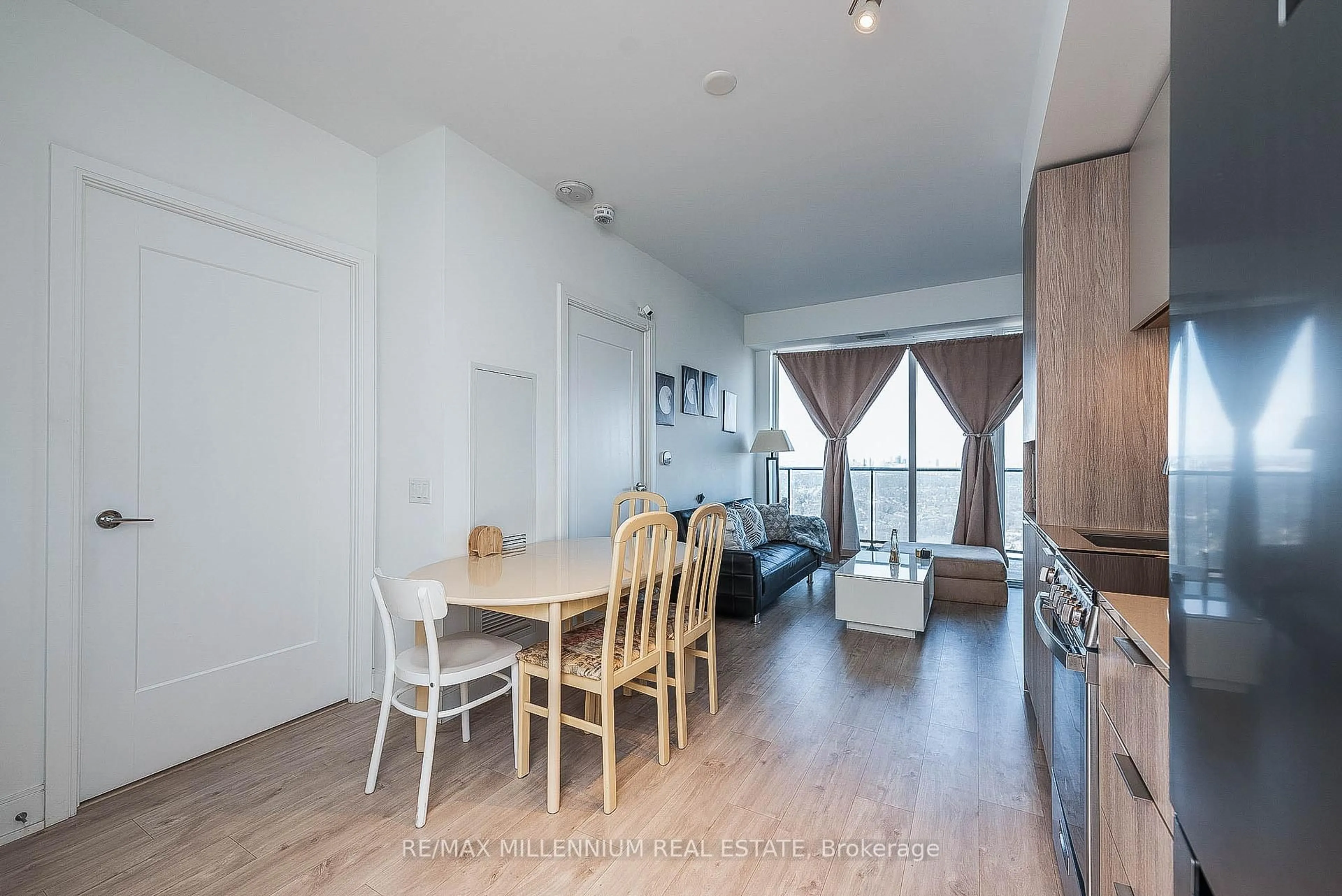 Dining room, wood/laminate floor for 70 Annie Craig Dr #4801, Toronto Ontario M8V 0C4