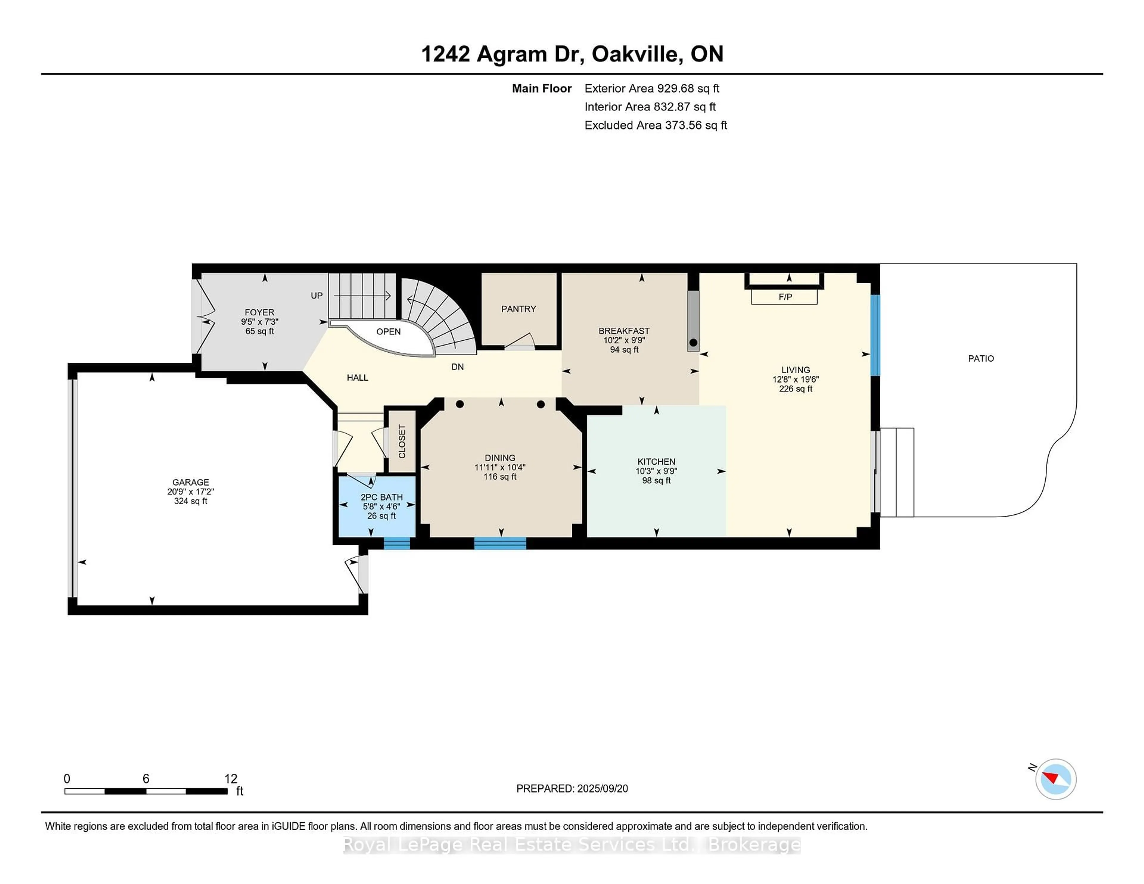 Floor plan for 1242 Agram Dr, Oakville Ontario L6H 7N9