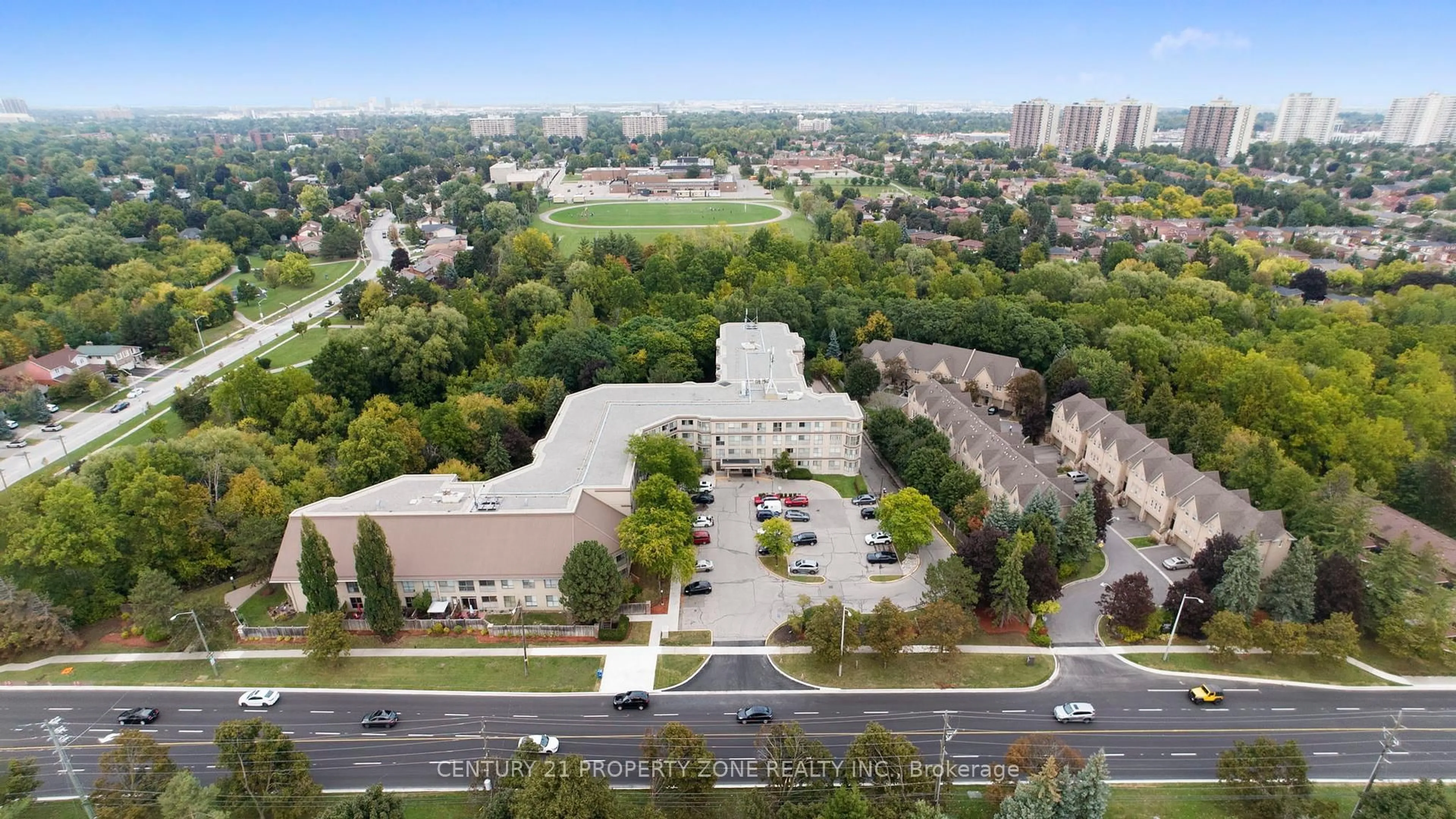 A pic from outside/outdoor area/front of a property/back of a property/a pic from drone, city buildings view from balcony for 8351 Mclaughlin Rd #405, Brampton Ontario L6Y 4H8